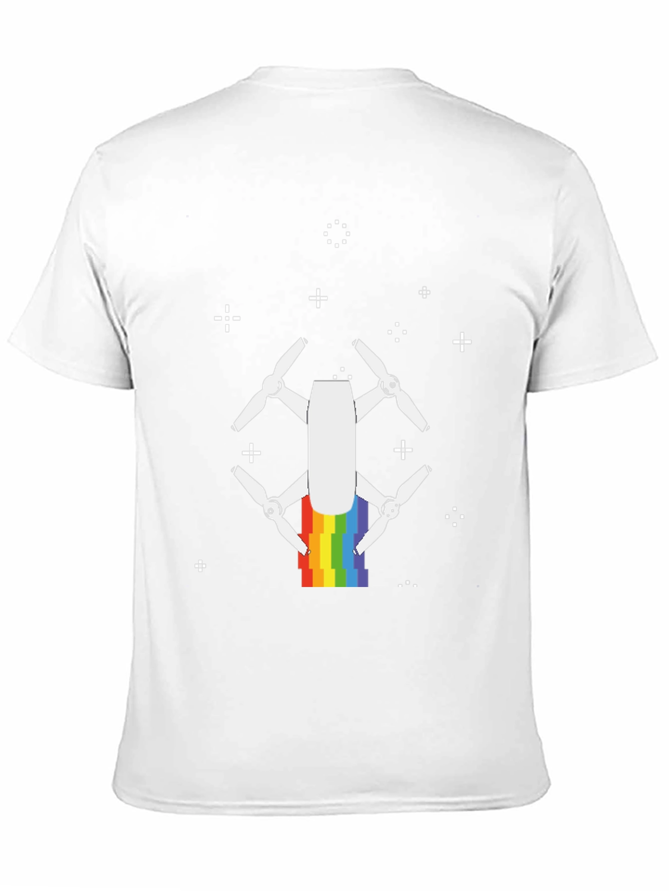Black Rainbow Drone Graphic Tee - Black Cotton T-Shirt view 11
