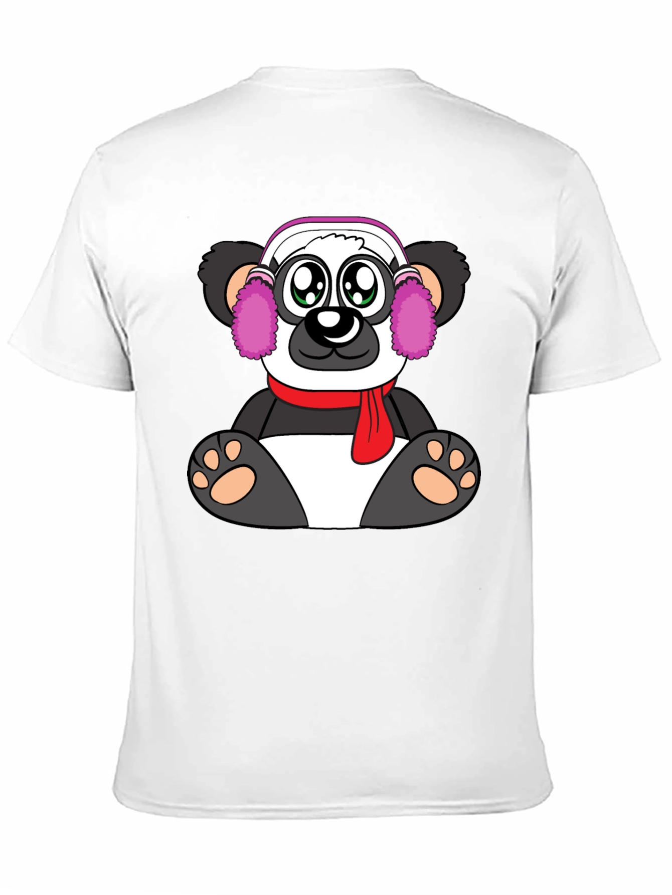 Black Cute Panda Bear Graphic Tee - Black Cotton Blend view 11