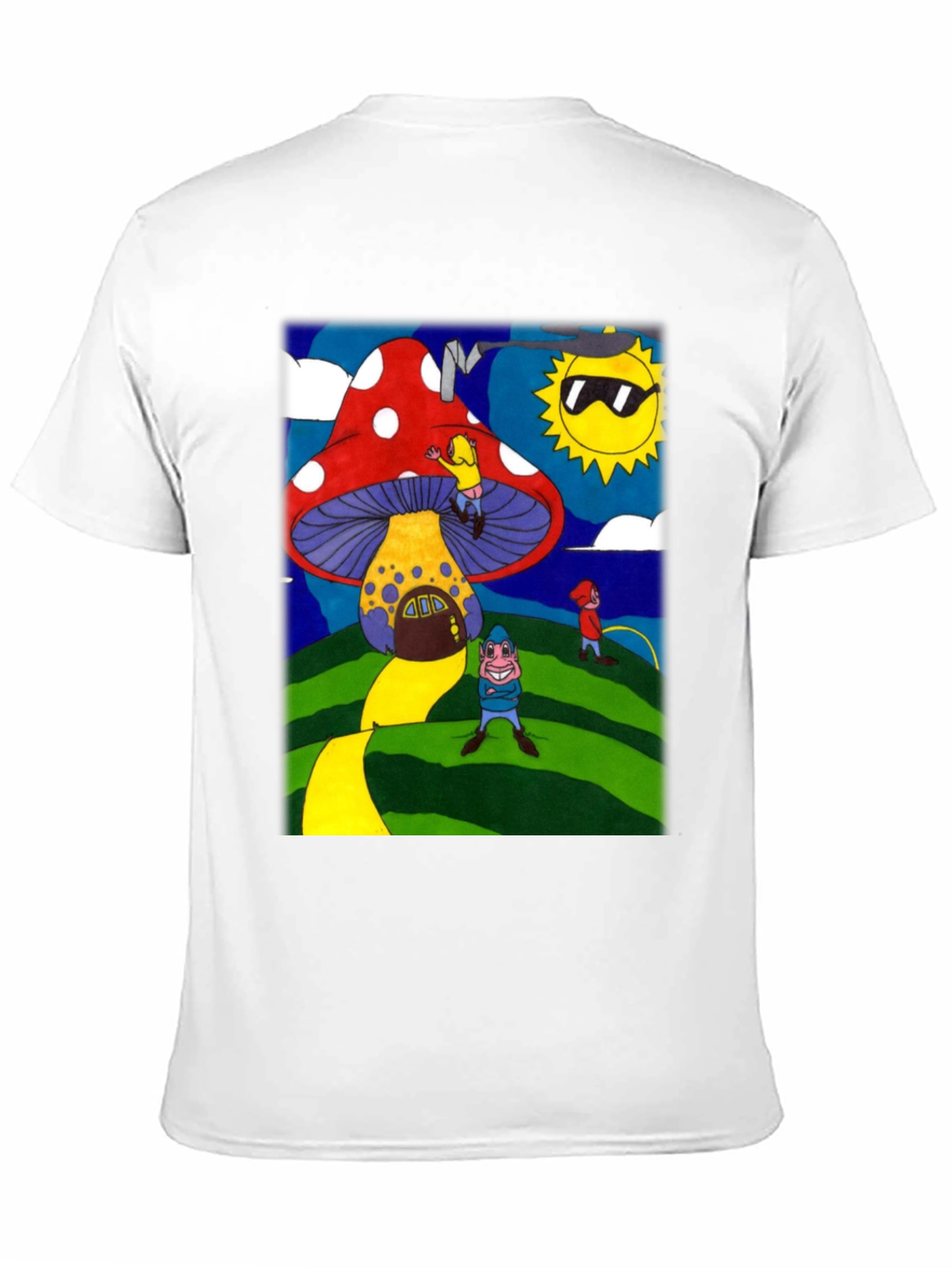 Black Funky Mushroom House Graphic Tee view 11