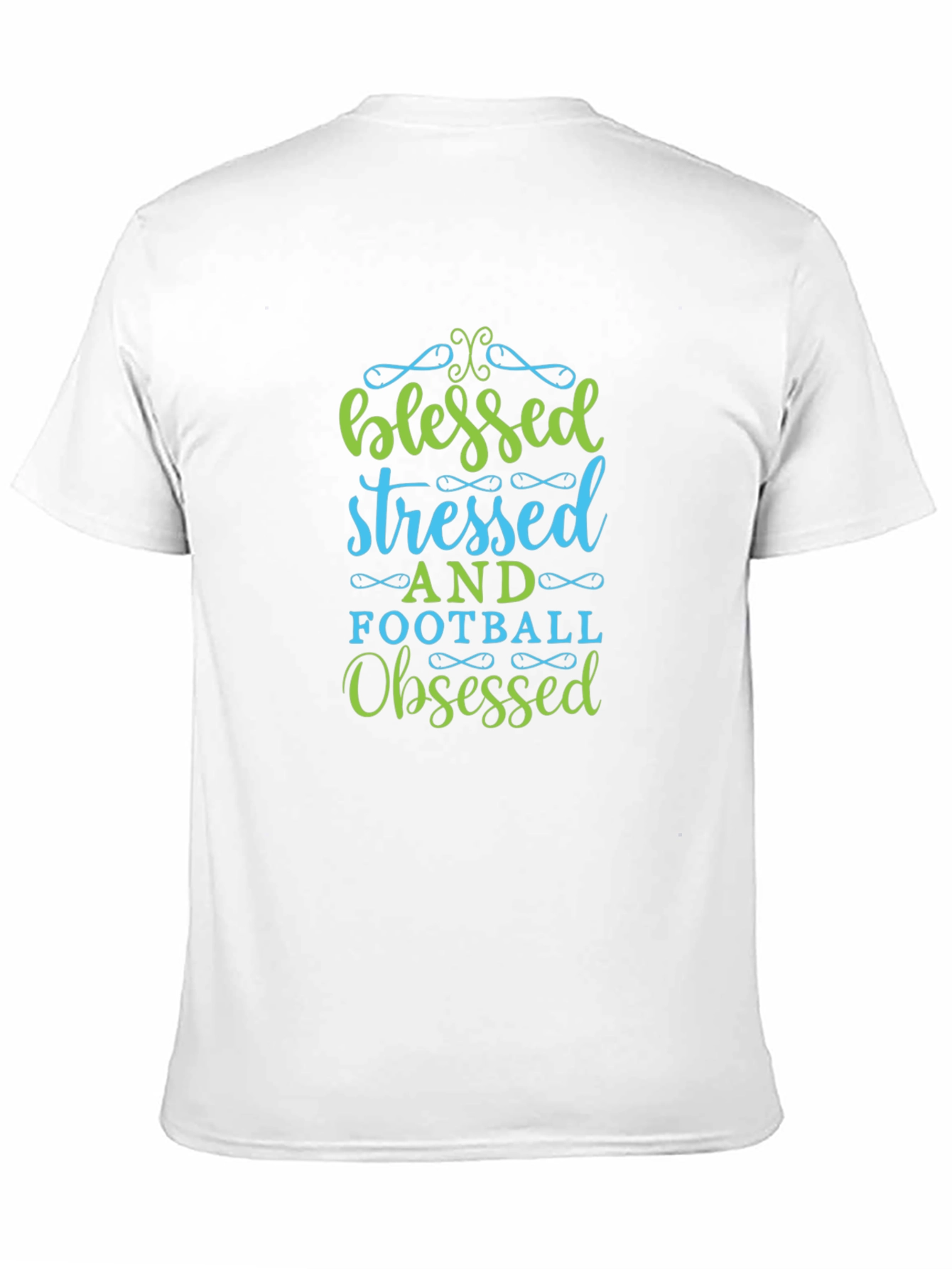 Black Blessed Stressed Football Obsessed T-Shirt view 11