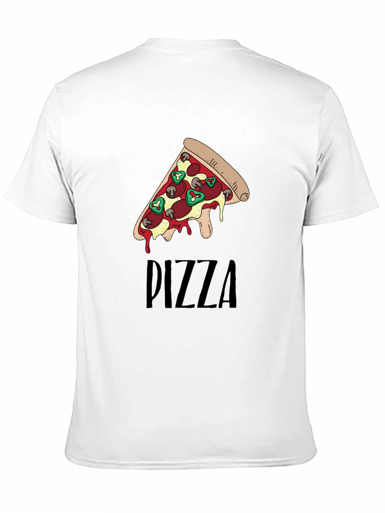 Black Pizza Slice Graphic Print Black T-Shirt view 11
