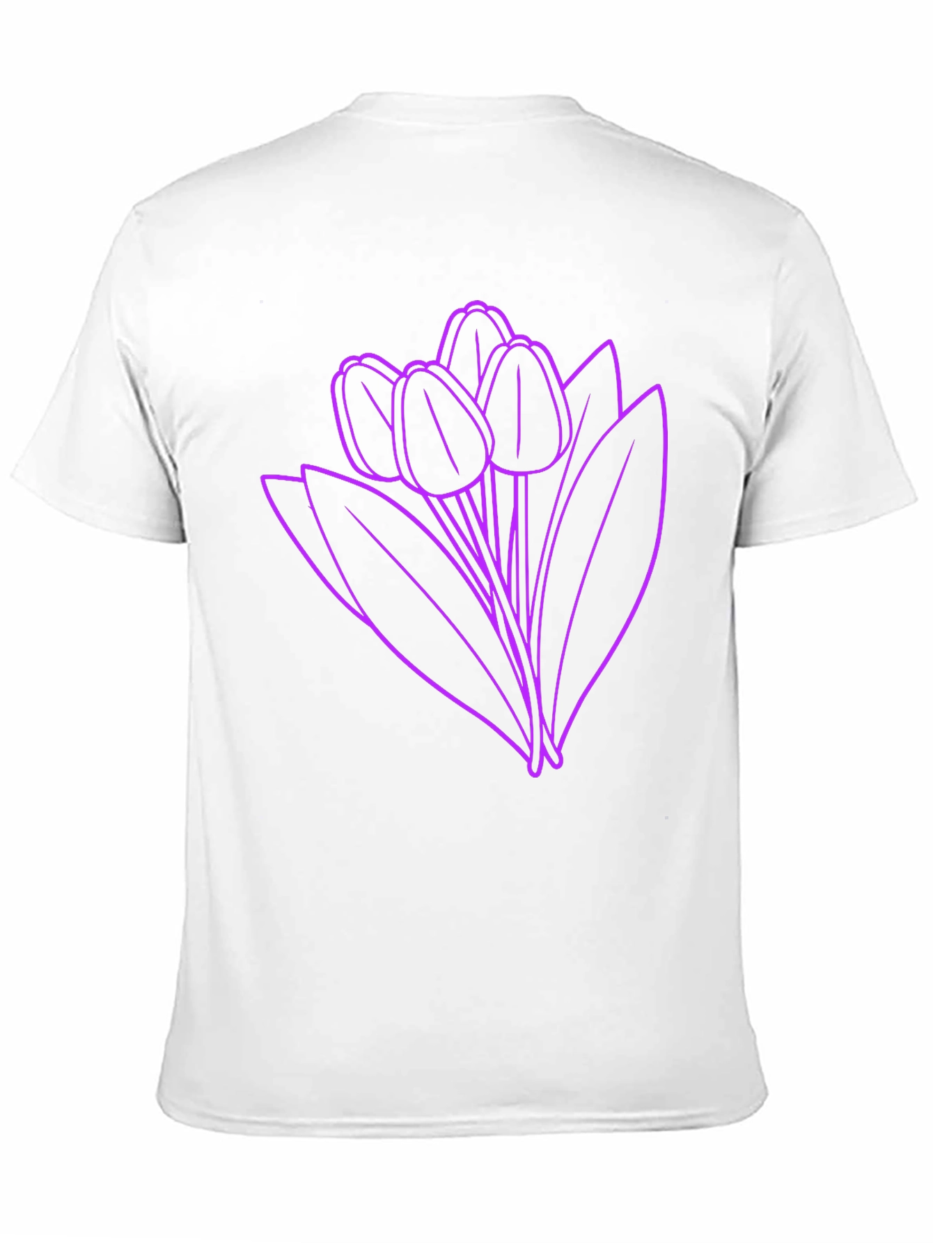 Black Floral Graphic Tee - Purple Tulips on Black view 11