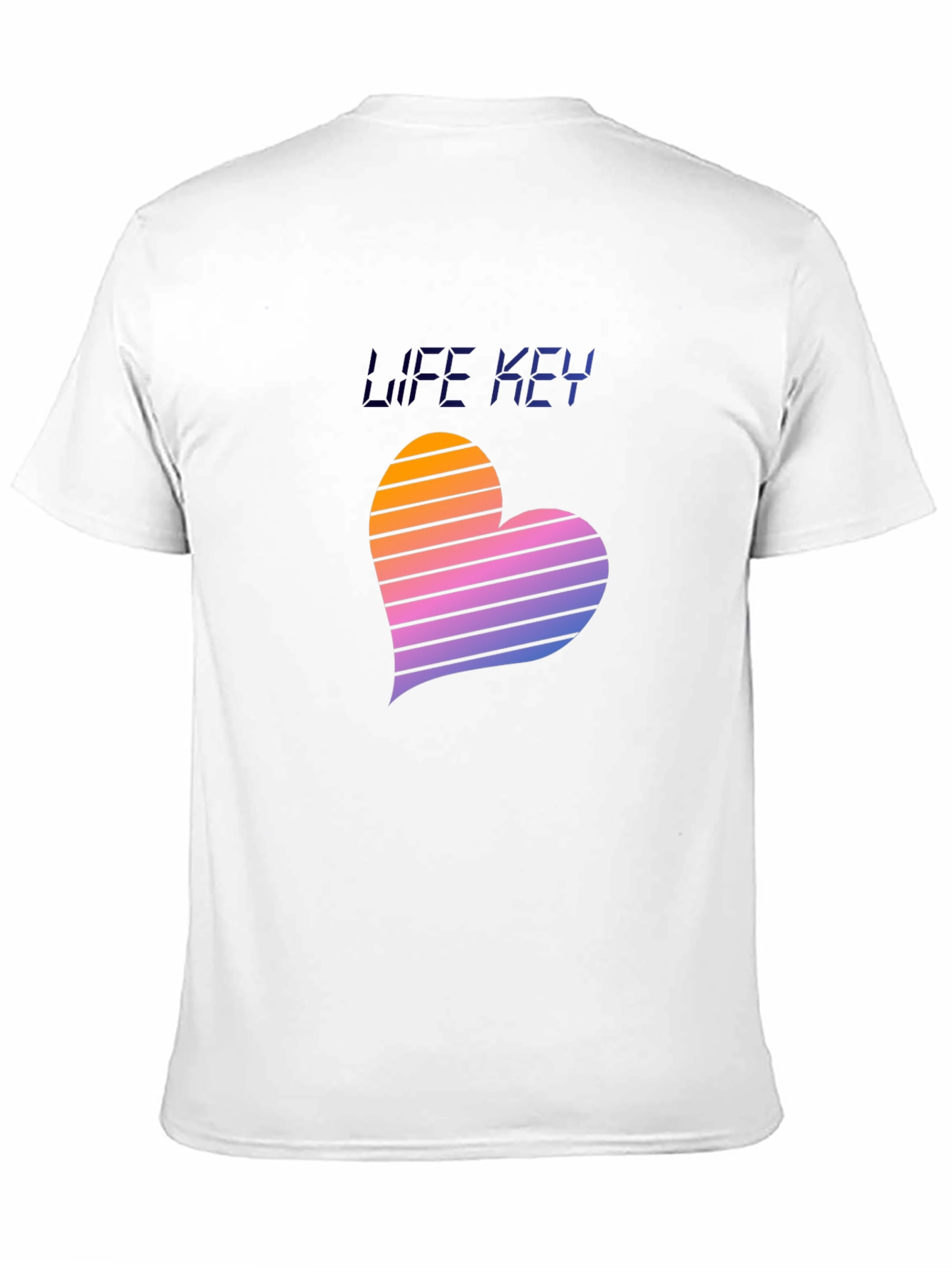Black Retro Life Key Heart T-Shirt view 11