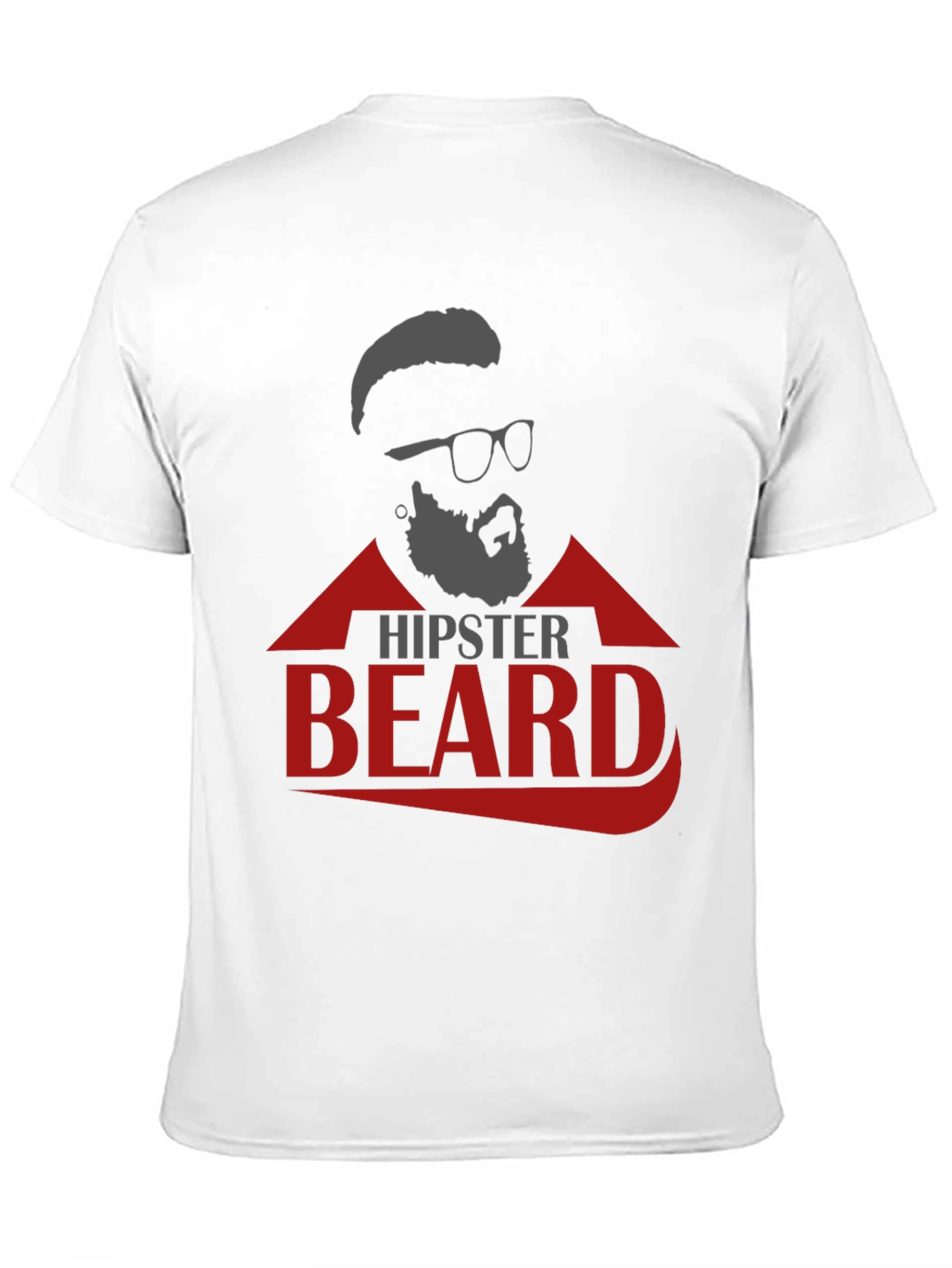 Black Hipster Beard Graphic T-Shirt view 11