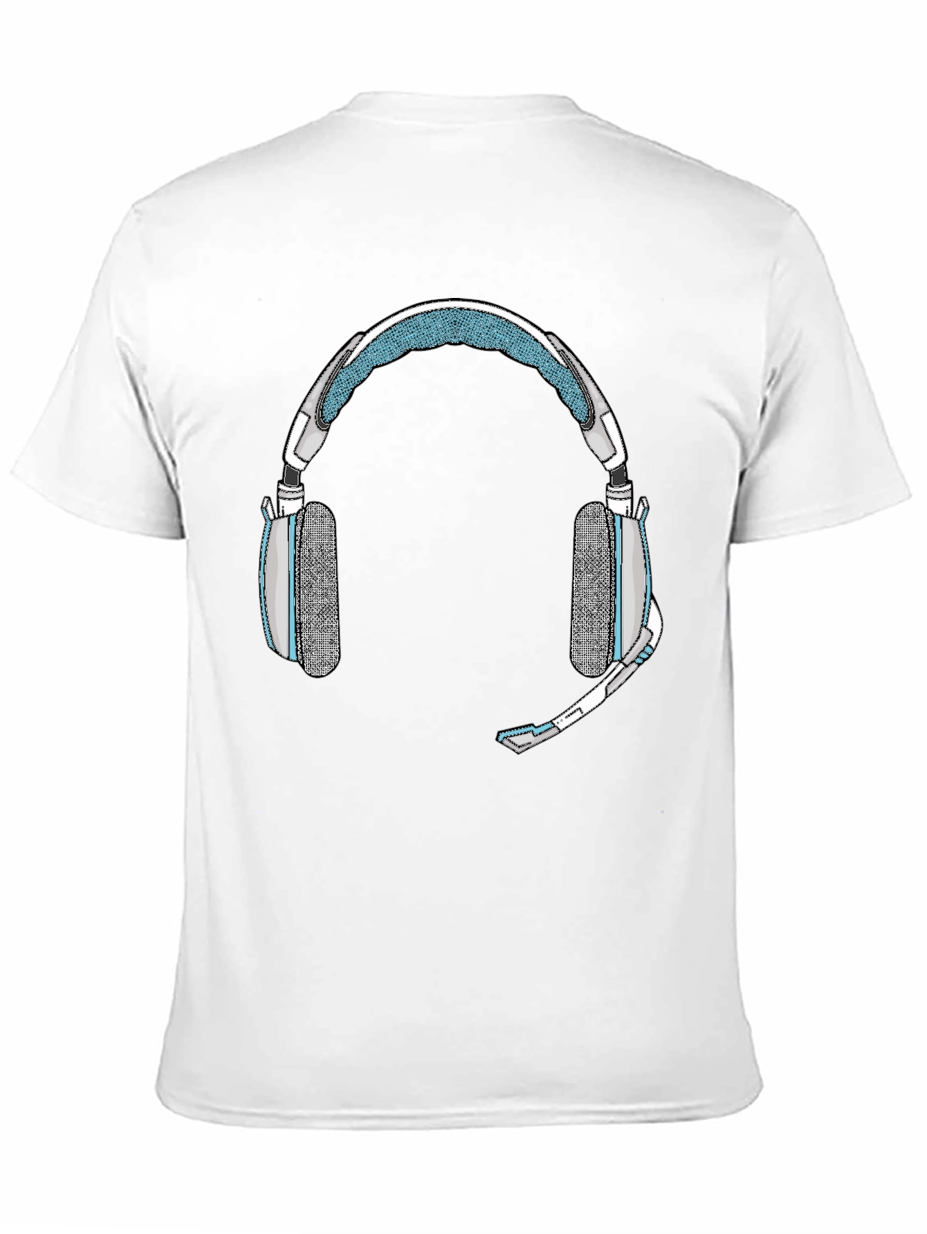 Black Gaming Headset Graphic Tee - Gamer Style Shirt view 11