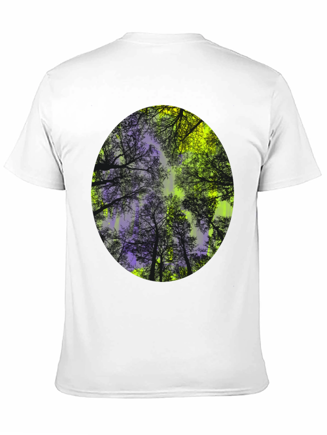 Black Nature Print Black T-Shirt view 11