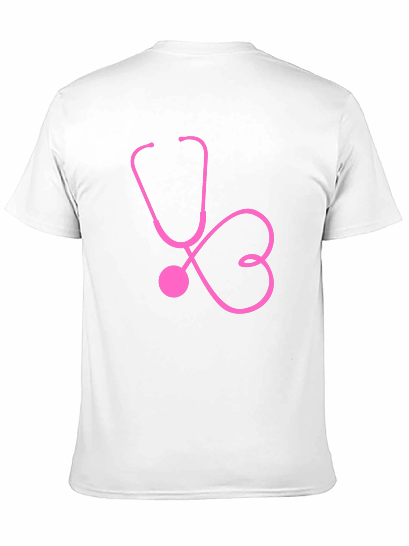 Black Pink Stethoscope Heartbeat Black T-Shirt view 11