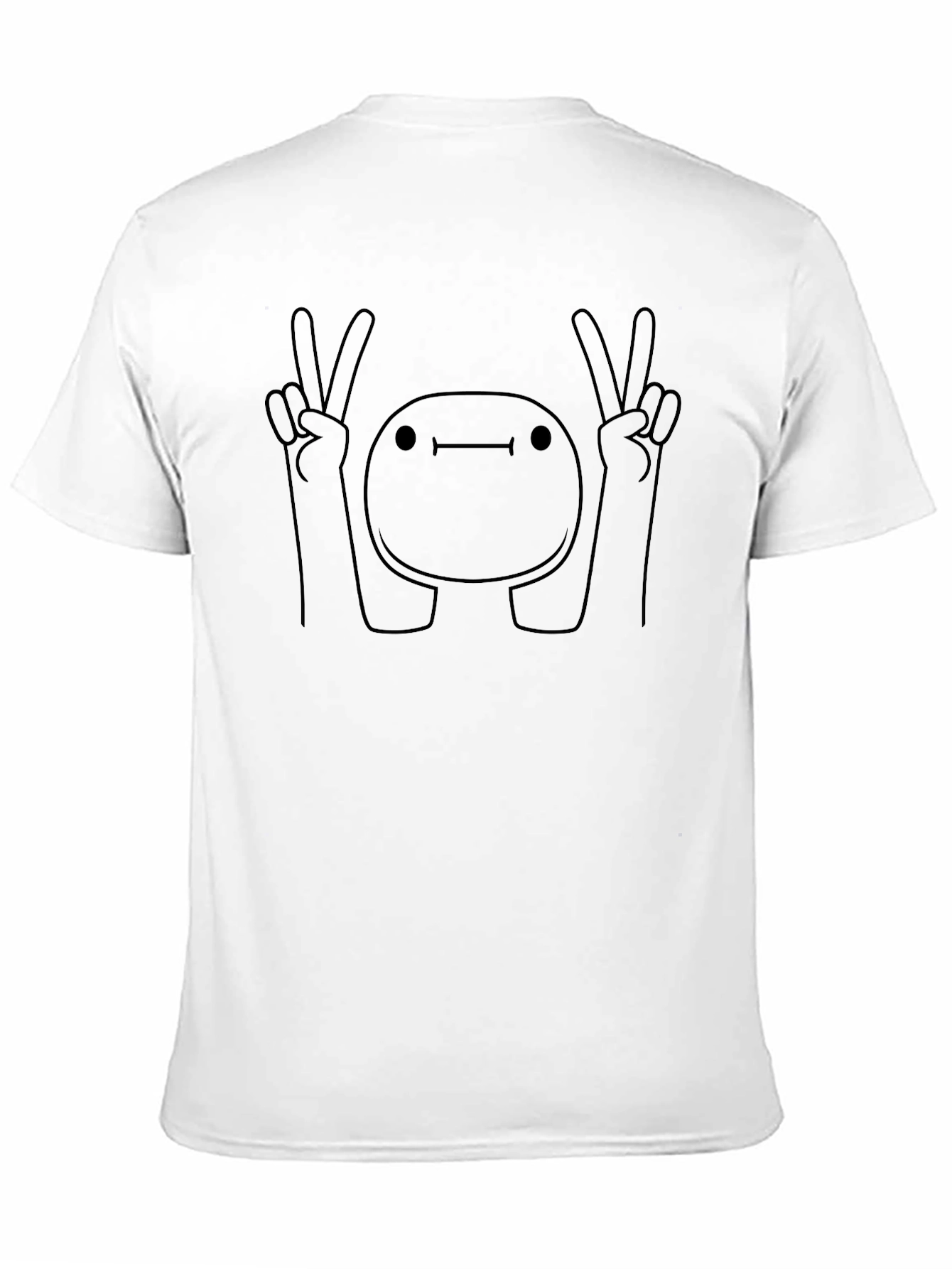 Black Peace Sign Cartoon Black T-Shirt view 11
