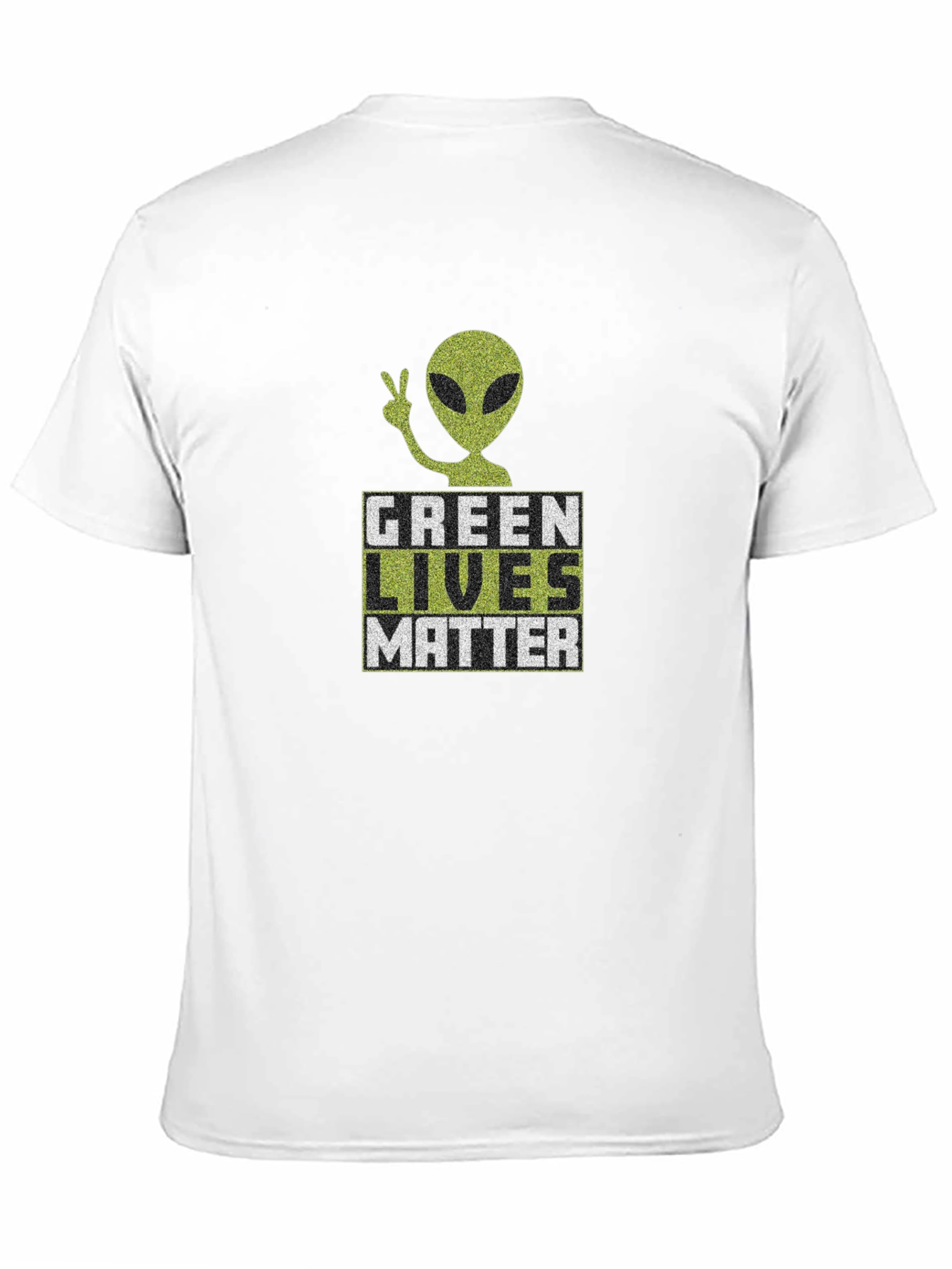 Black Green Lives Matter Alien Graphic T-Shirt view 11