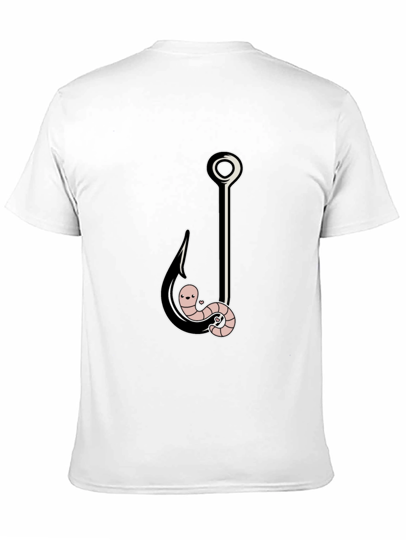 Black Funny Worm On A Hook Black T-Shirt view 11