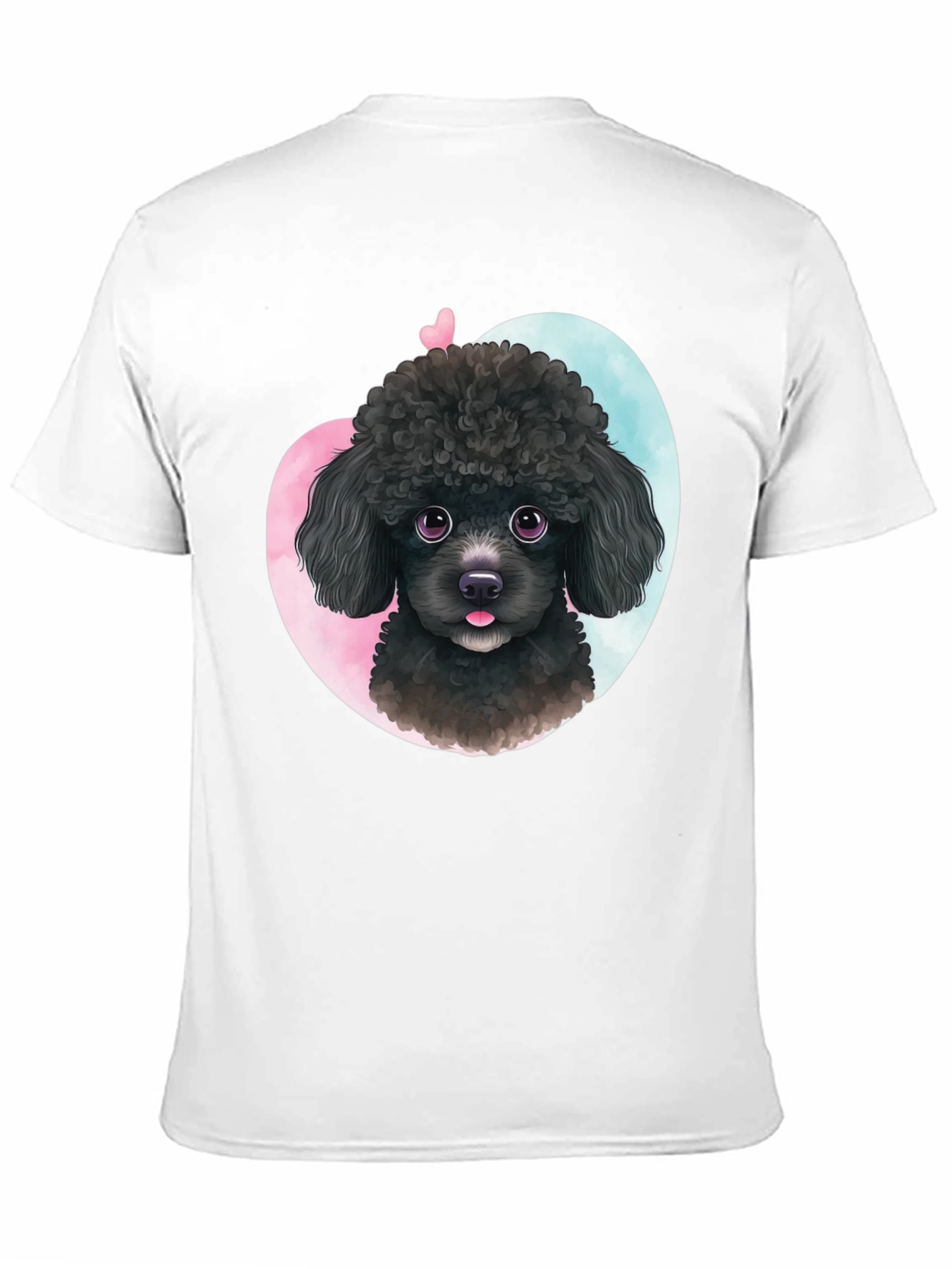 Black Cute Poodle Heart T-Shirt - Black view 11