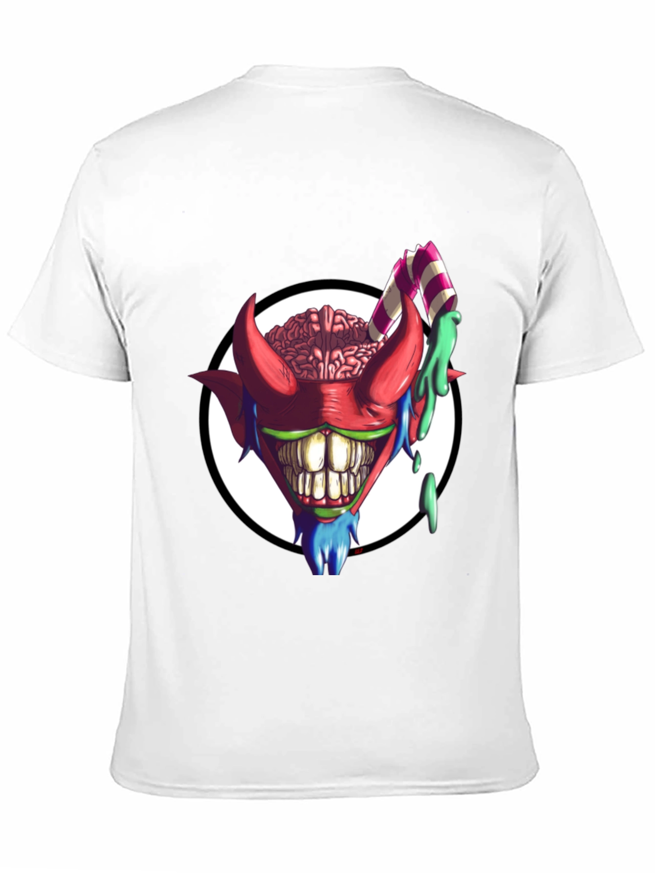 Black Crazy Brain Devil T-Shirt - Unique Graphic Tee view 11