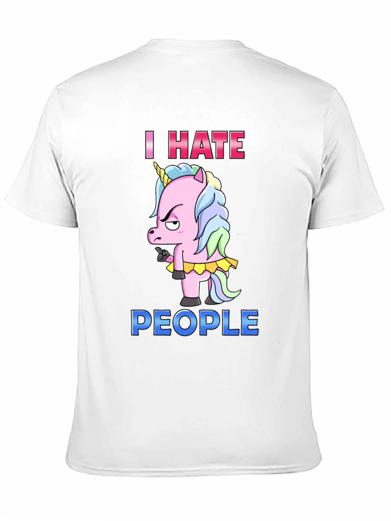 Black I Hate People Unicorn Graphic T-Shirt view 11