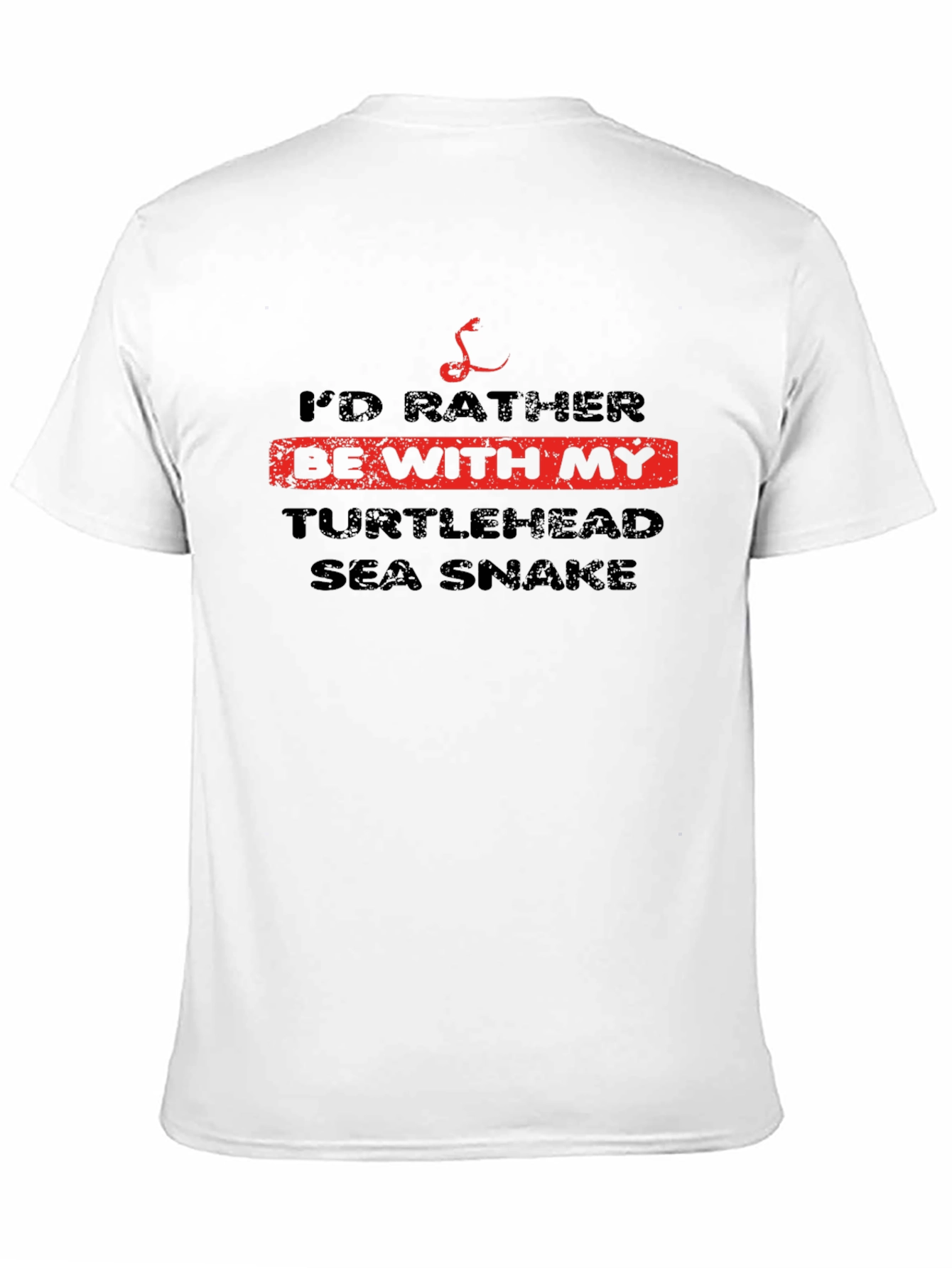 Black Turtlehead Sea Snake T-Shirt, Funny Graphic Tee view 11