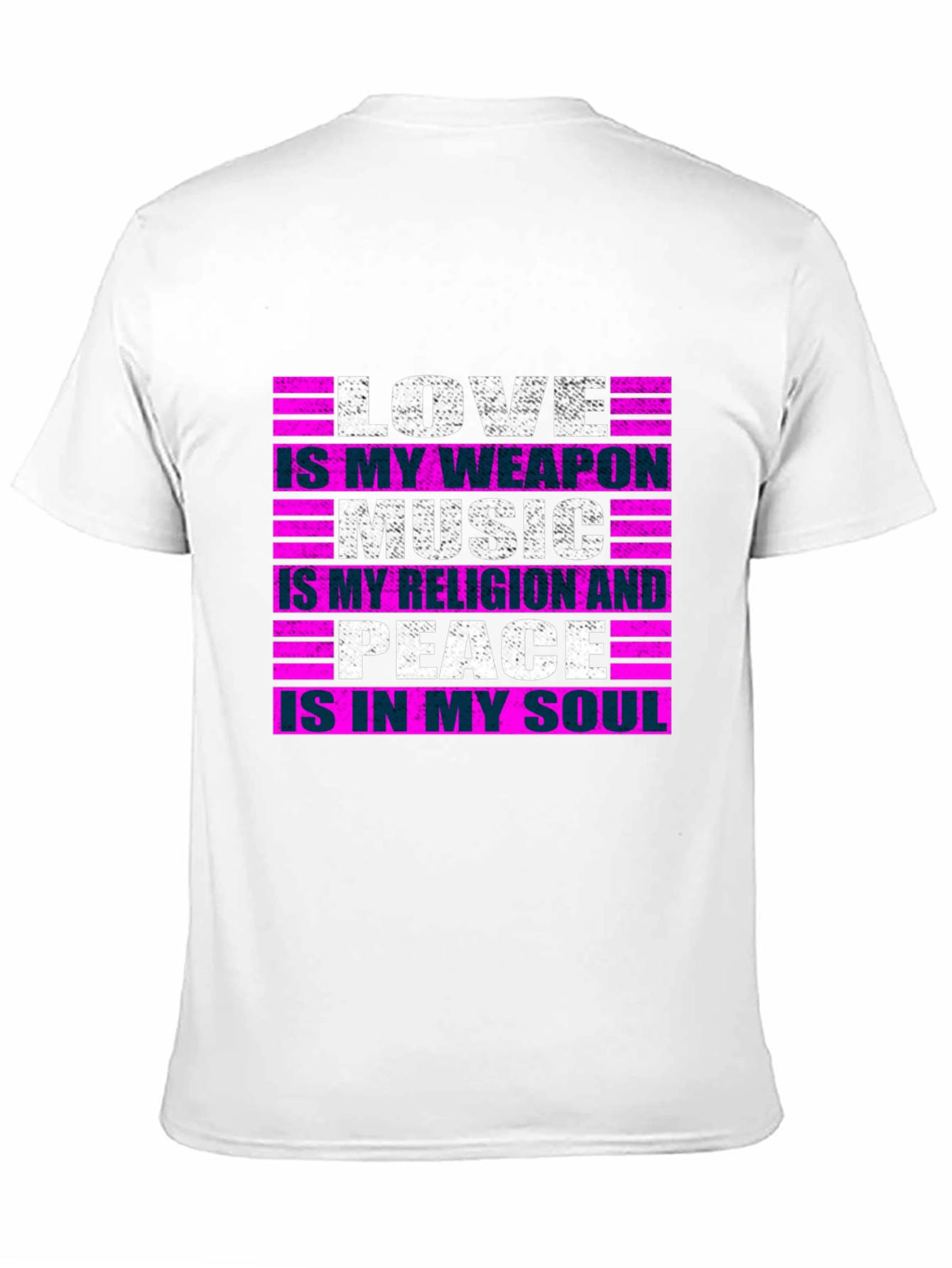 Black Love Music Peace Graphic Tee - Men's Black T-Shirt view 11