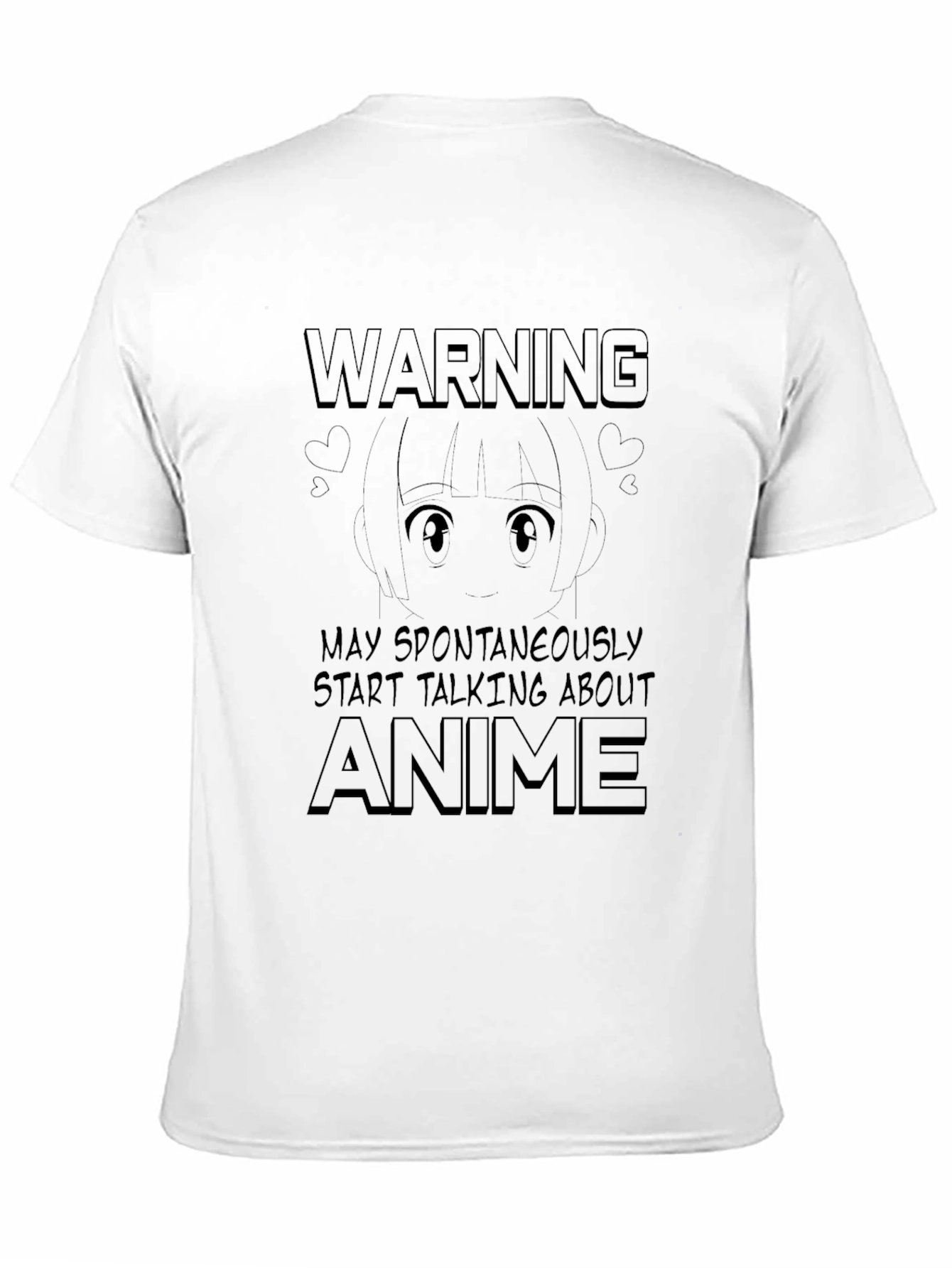 Black Warning Anime T-Shirt view 11