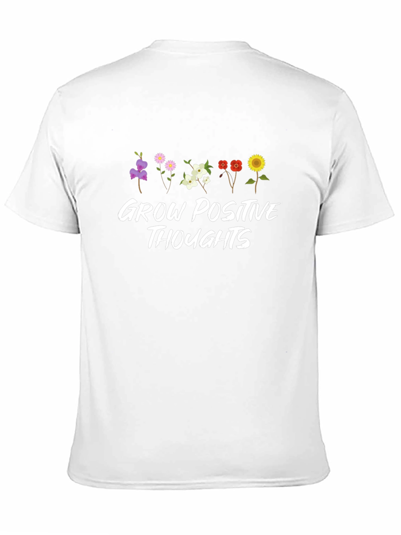 Black Grow Positive Thoughts Floral T-Shirt view 11