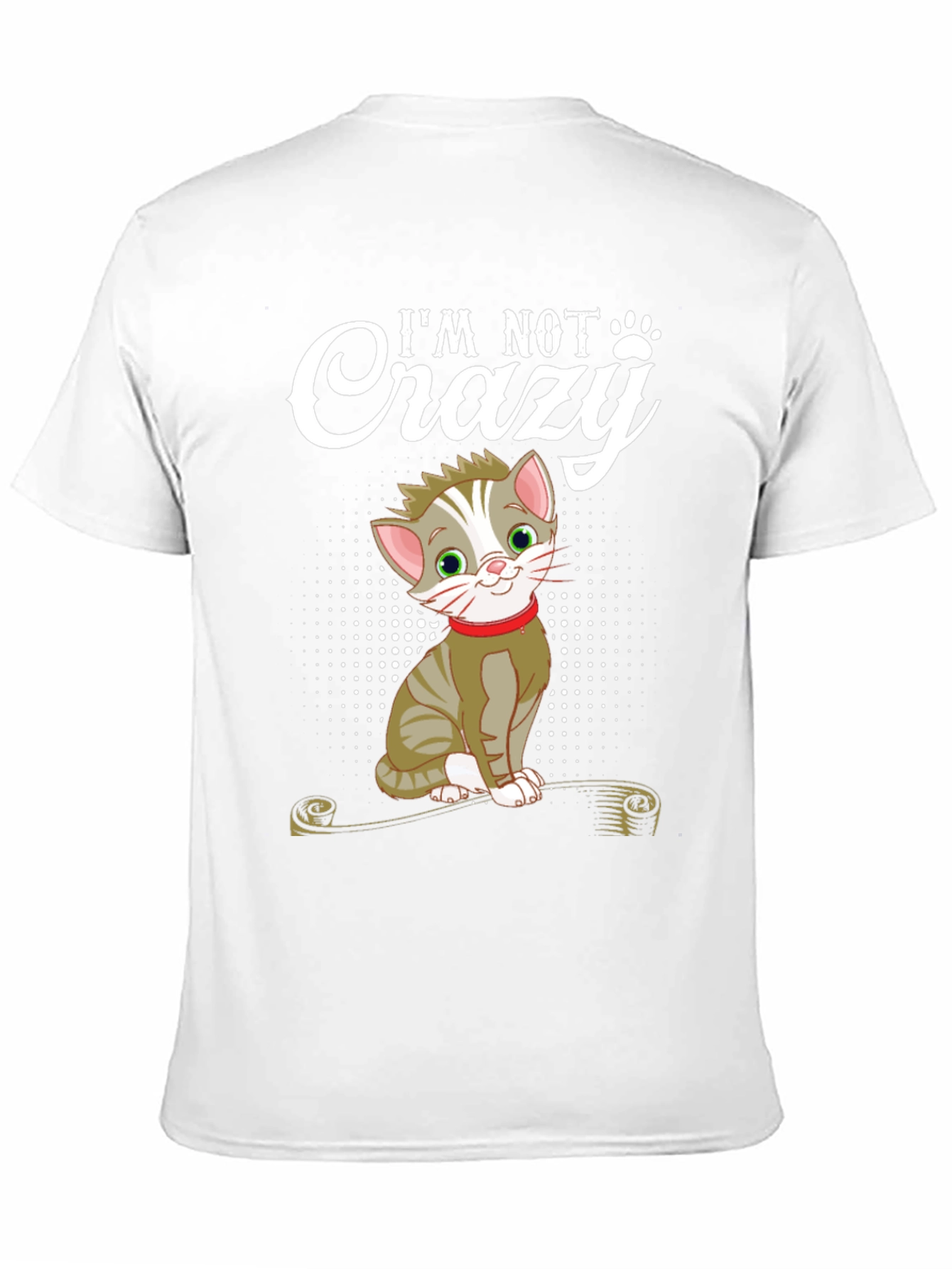 Black I'm Not Crazy Cat T-Shirt - Fun Novelty Tee view 11