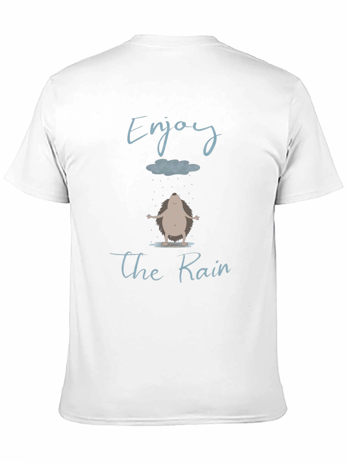 Black Enjoy the Rain T-Shirt - Hedgehog Design view 11