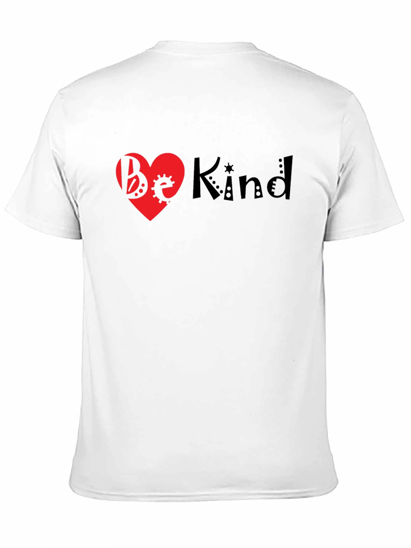 Black Be Kind Heart T-Shirt - Black Unisex view 11