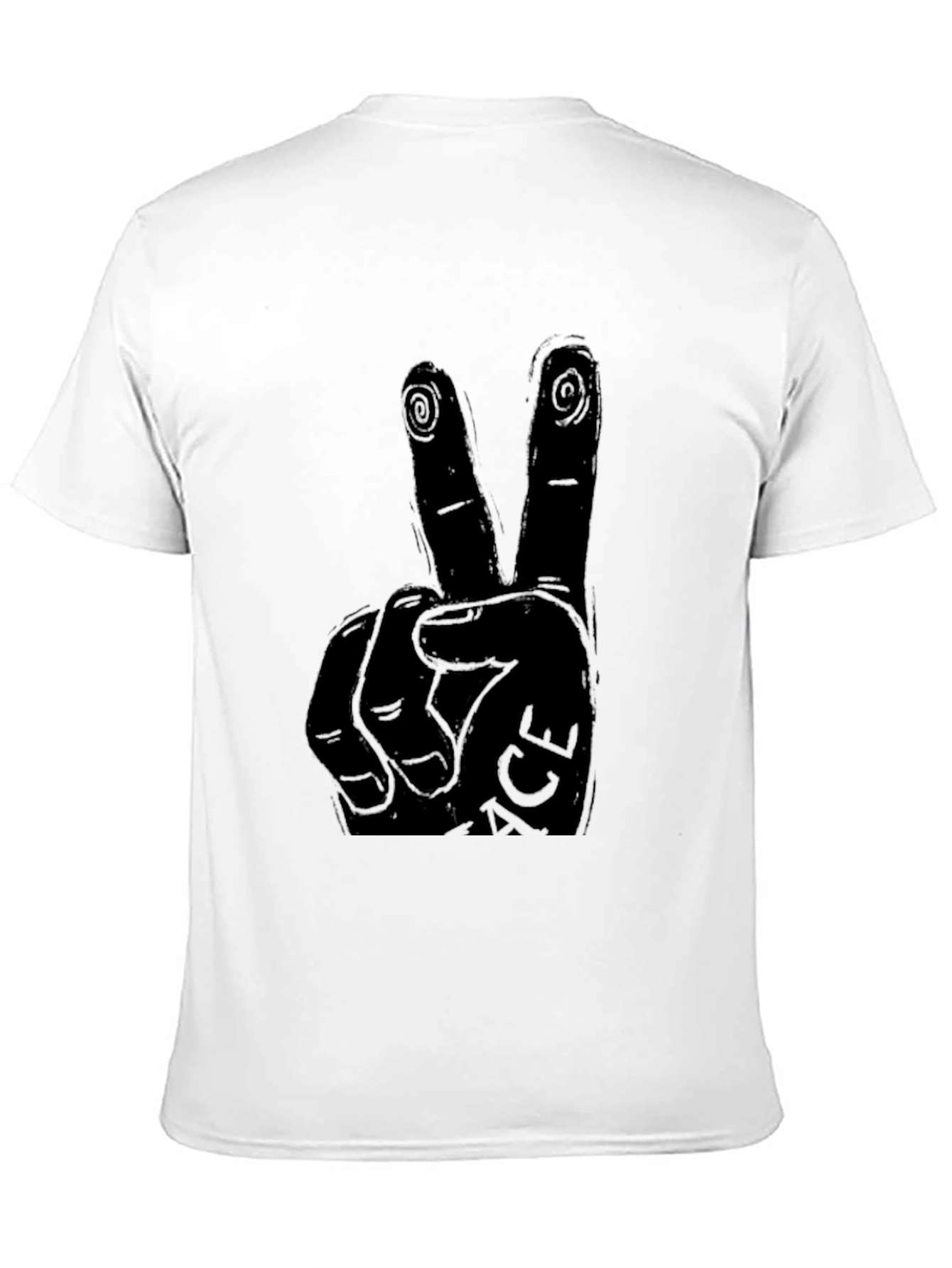 Black Peace Hand Graphic Black T-Shirt view 11