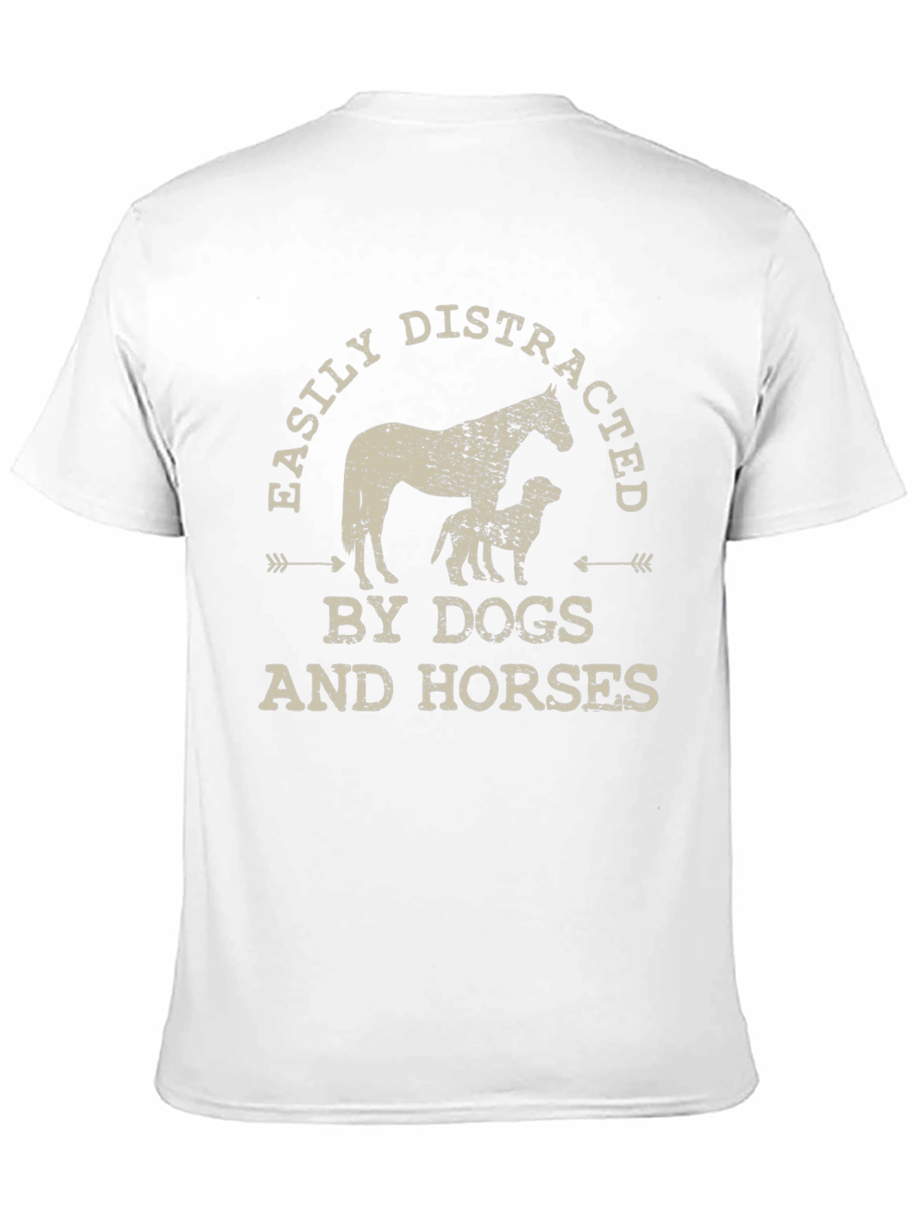 Black Easily Distracted by Dogs and Horses T-Shirt view 11
