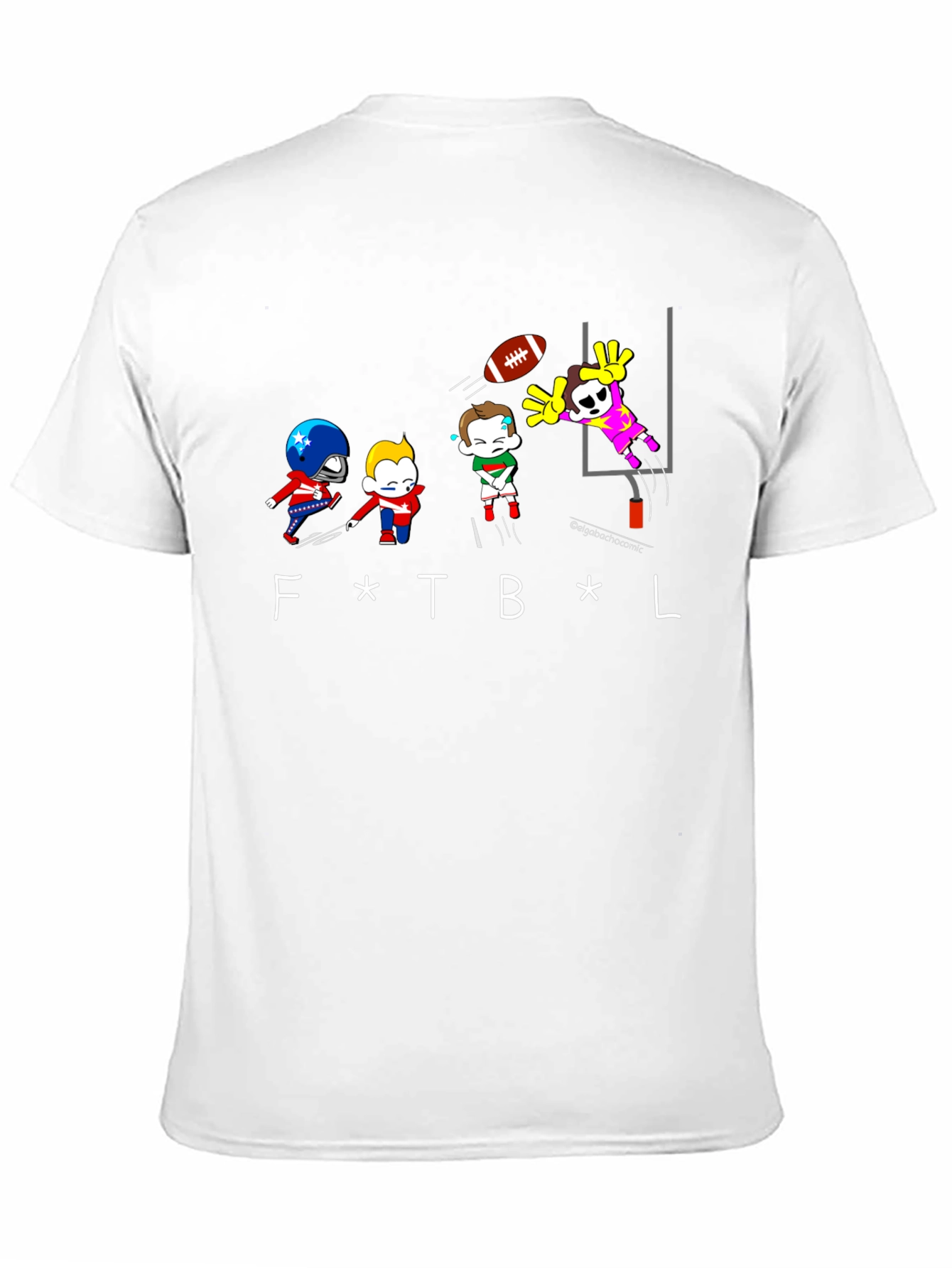 Black Funny Football Cartoon Black T-Shirt view 11