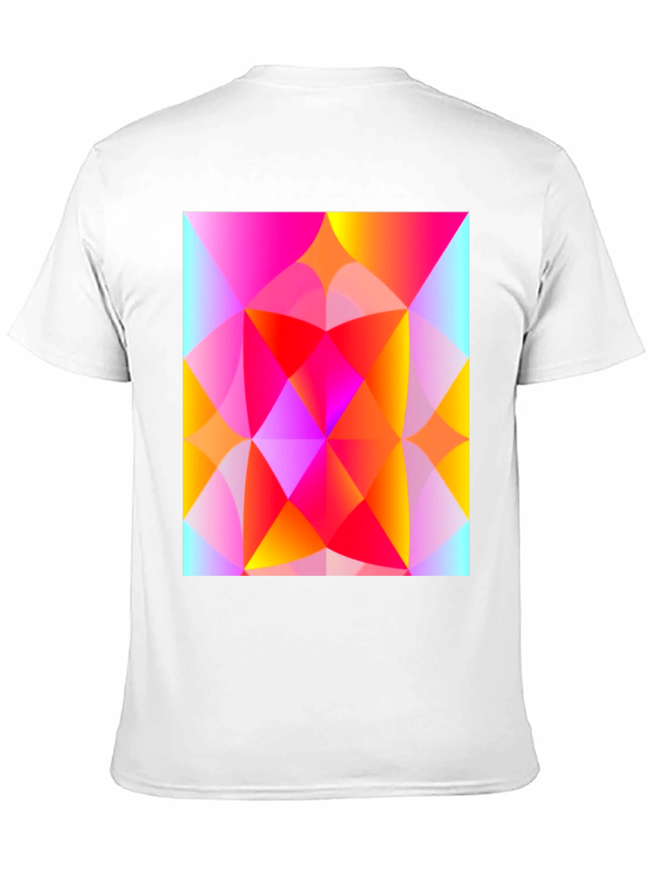 Black Geometric Art T-Shirt - Vibrant Triangle Design view 11