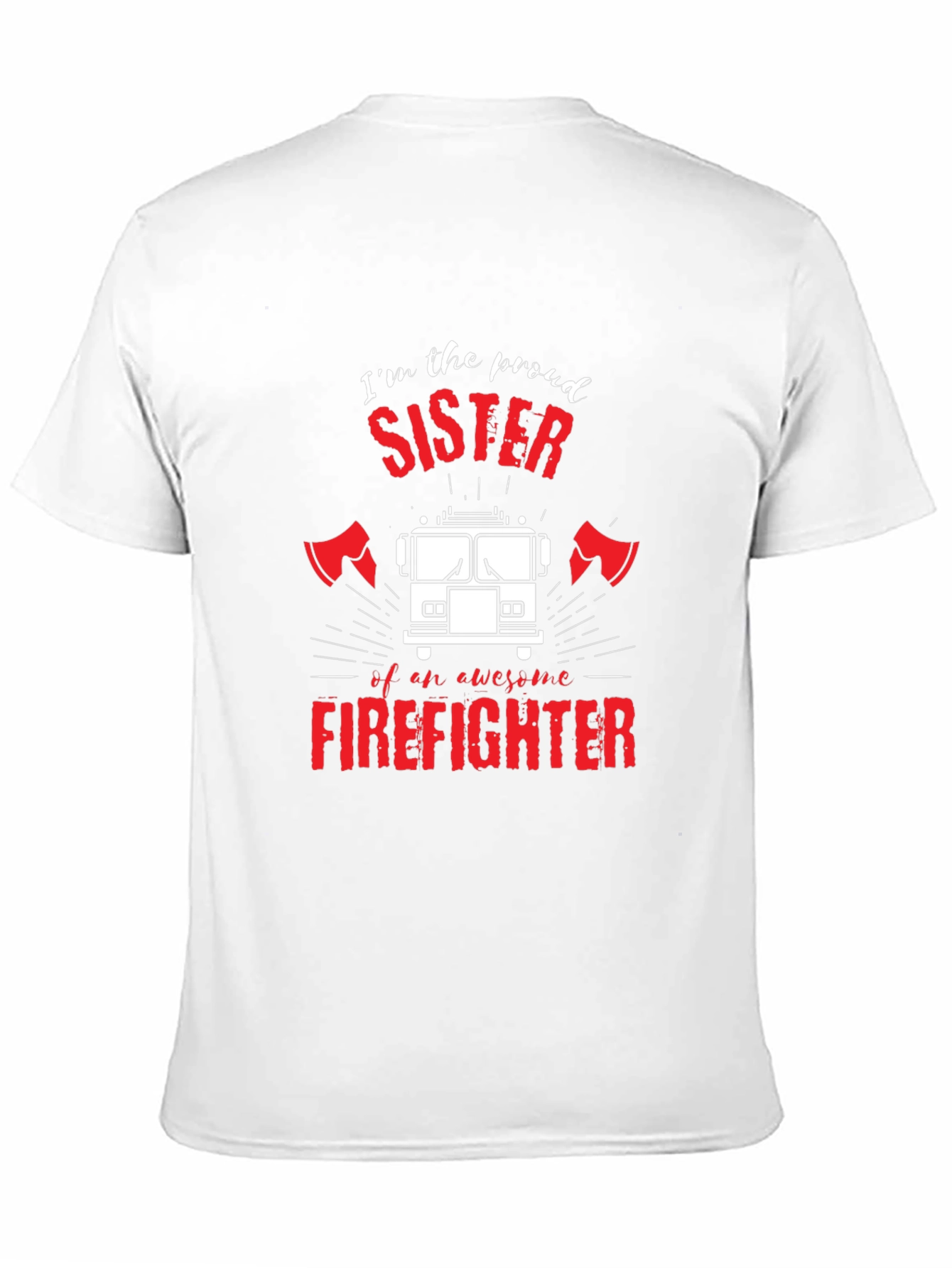 Black Proud Firefighter Sister Black T-Shirt view 11