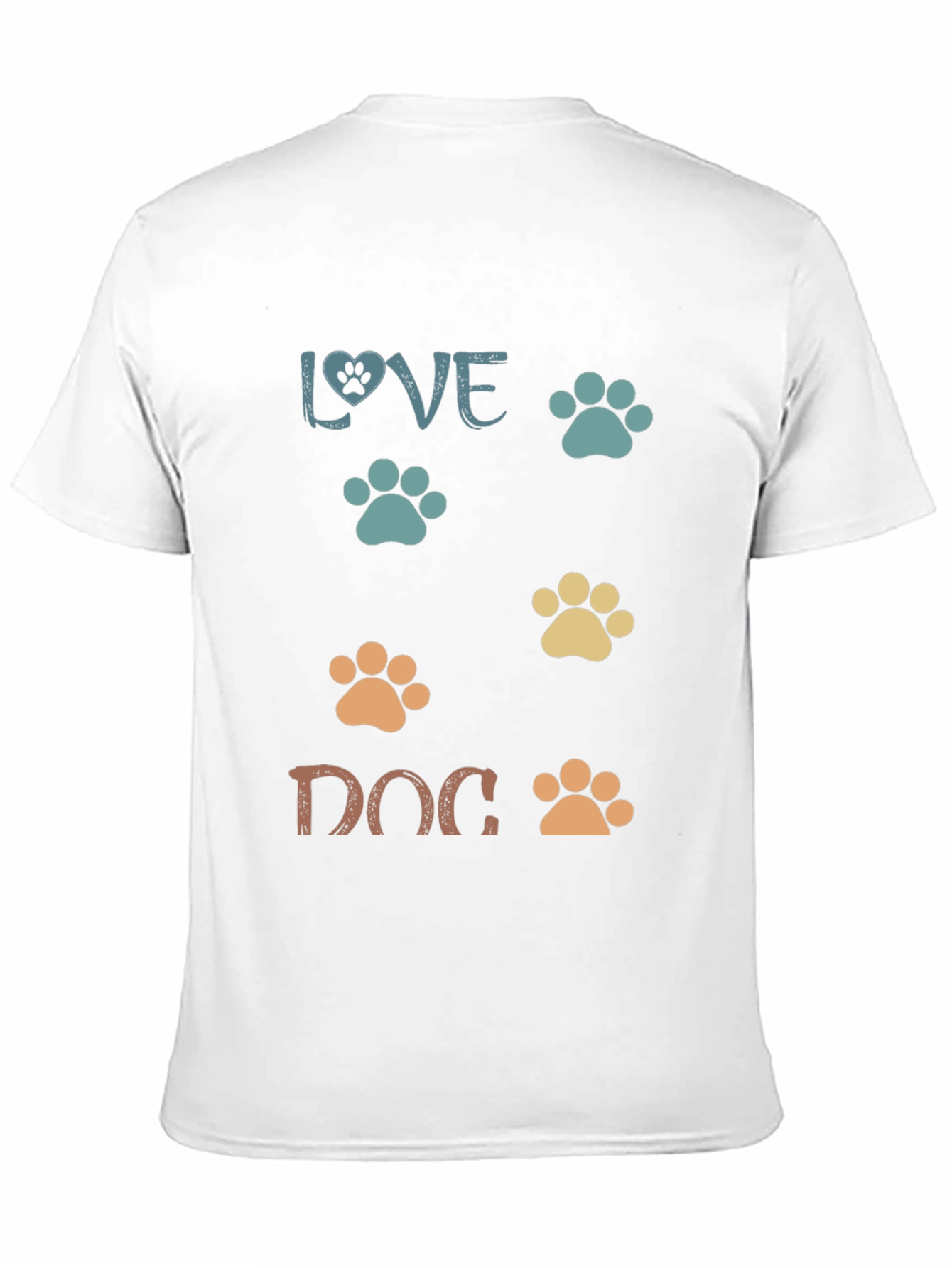Black Love Dog Paw Print T-Shirt view 11