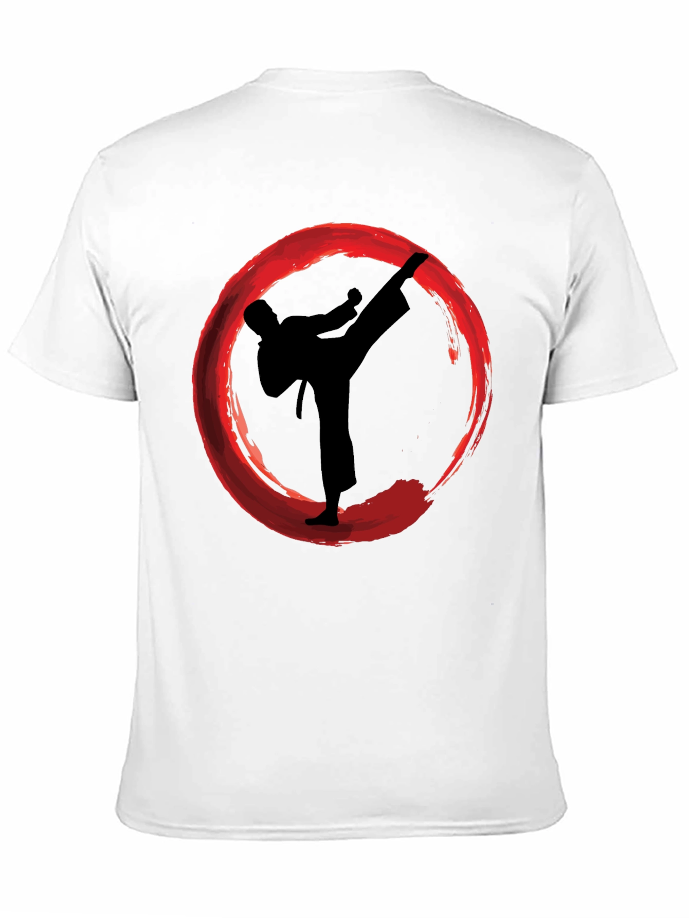 Black Karate Kick Enso Circle Graphic T-Shirt view 11