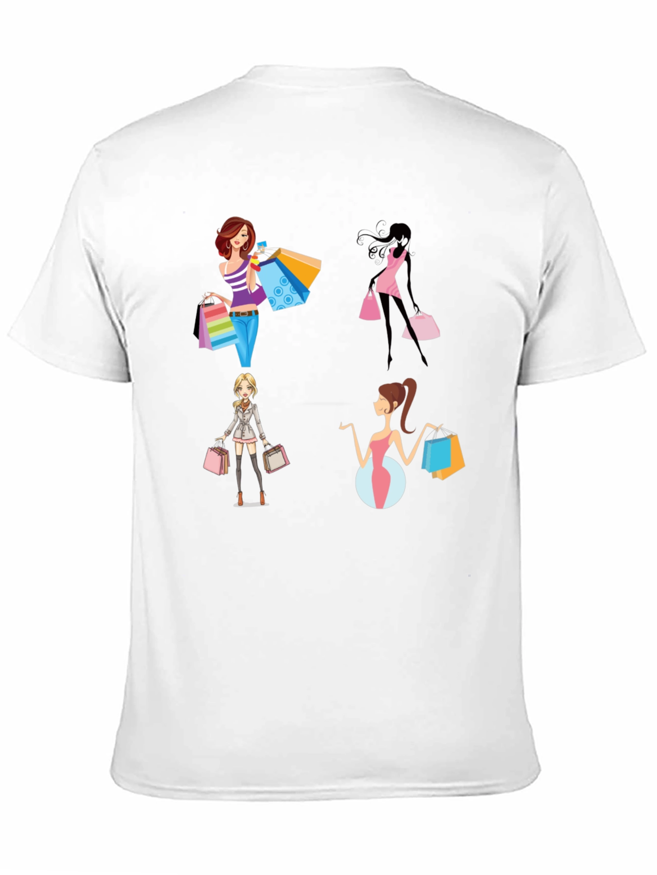 Black Stylish Shopping Women Graphic Tee - Black view 11