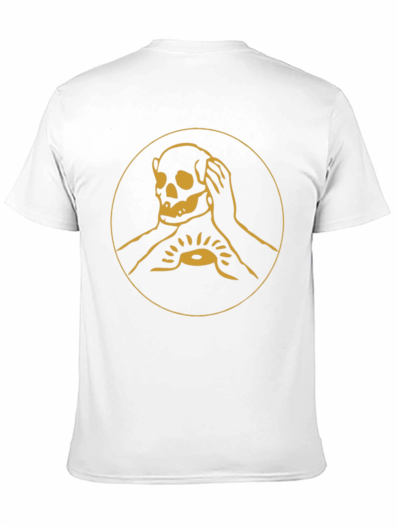 Black Skull & Hands Graphic Tee - Black Cotton T-Shirt view 11