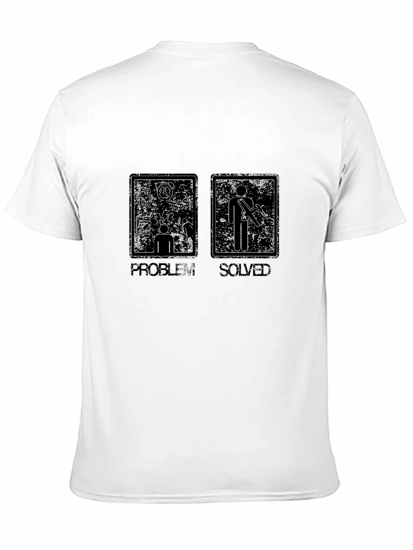 Black Problem Solved T-Shirt - Graphic Novelty Tee view 11