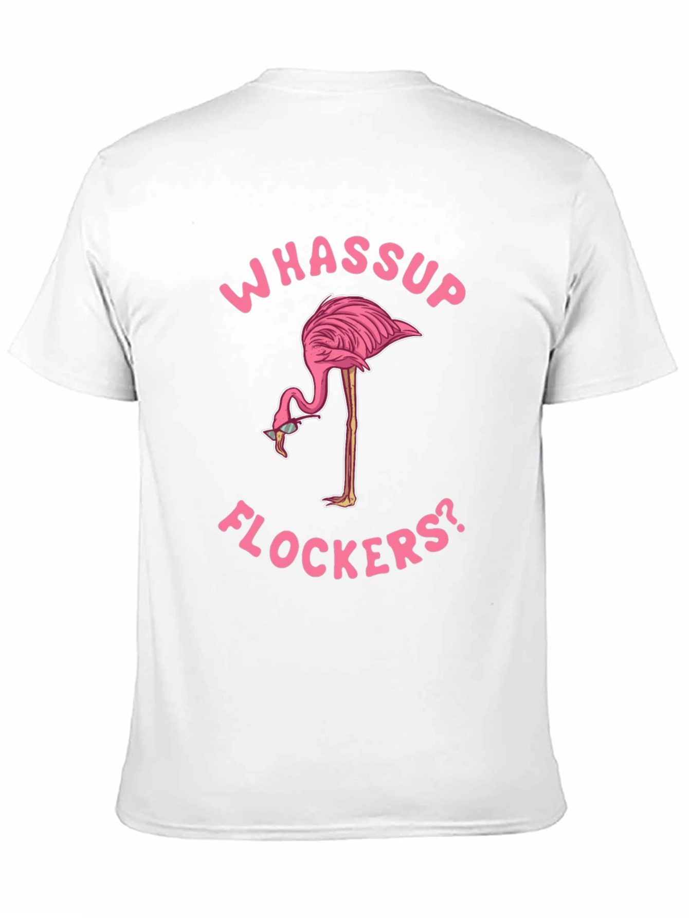 Black Whassup Flockers Flamingo T-Shirt view 11