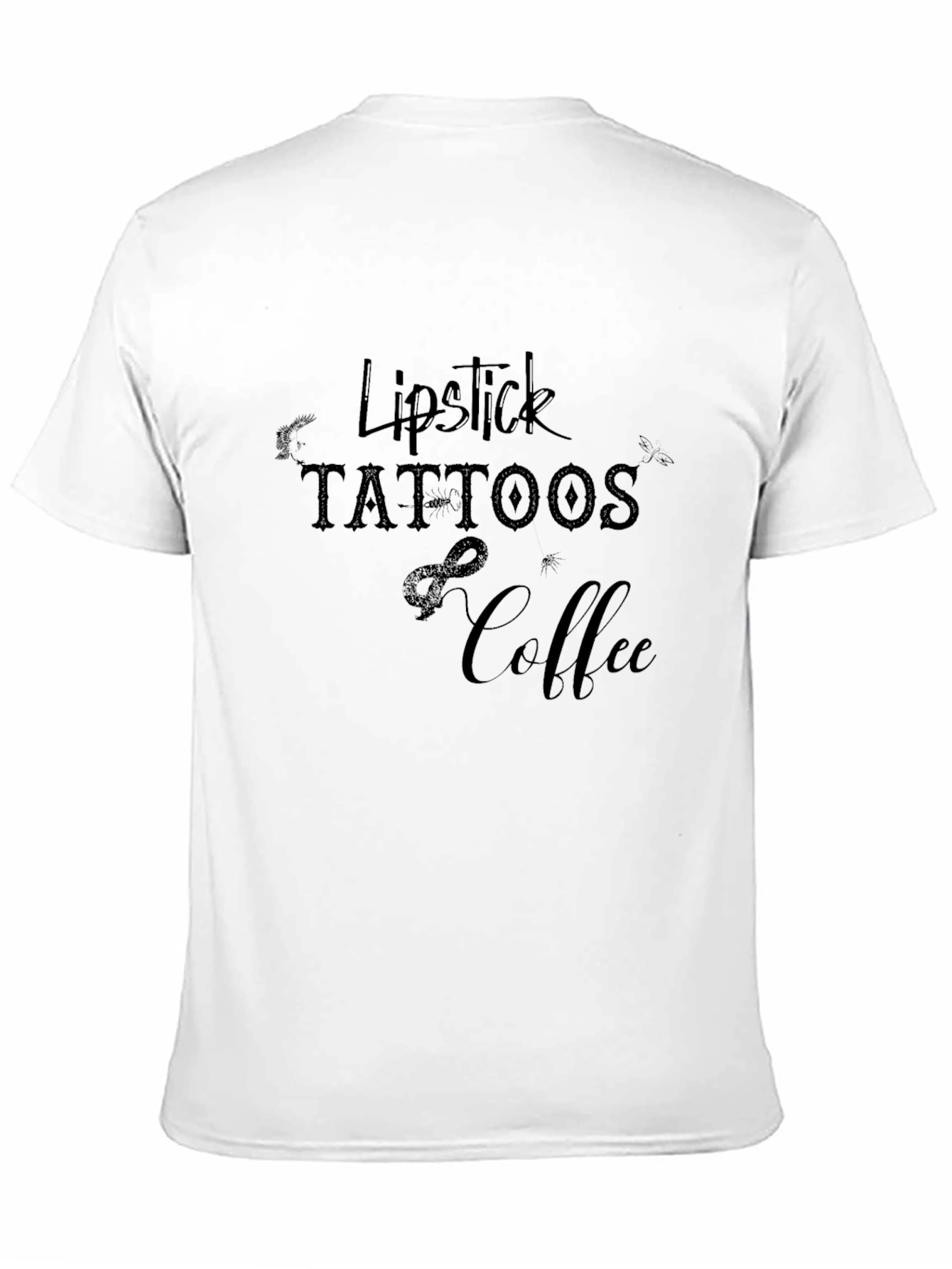 Black Lipstick, Tattoos, & Coffee Graphic T-Shirt view 11