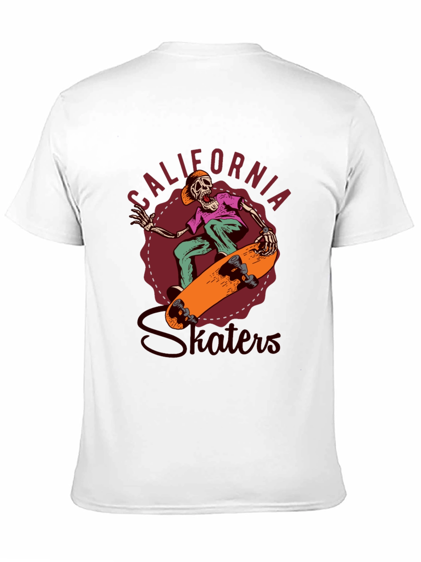 Black California Skaters Graphic Tee - Cool Skeleton Design view 11