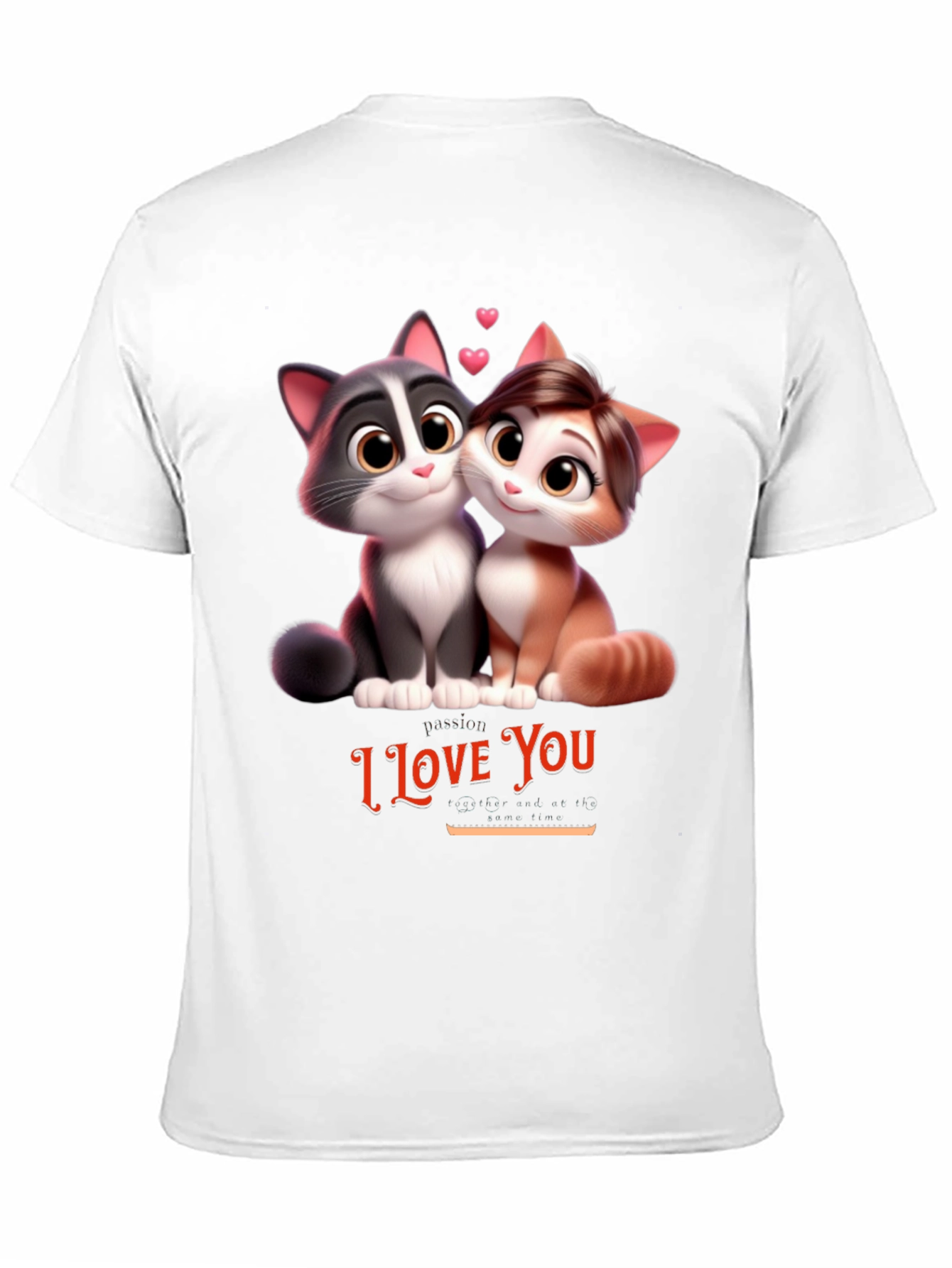 Black I Love You Cats T-Shirt view 11