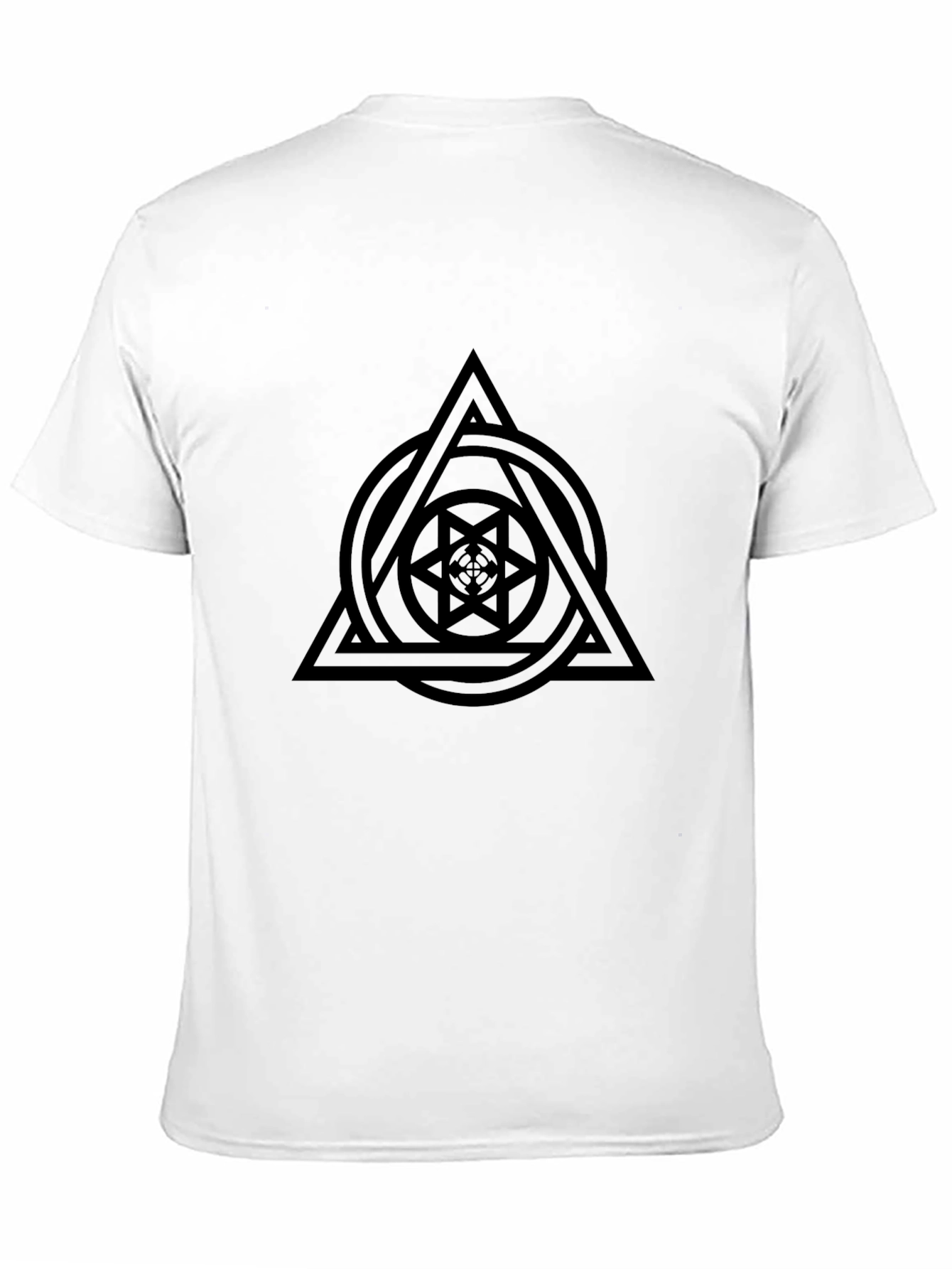 Black Geometric Symbol Black T-Shirt view 11