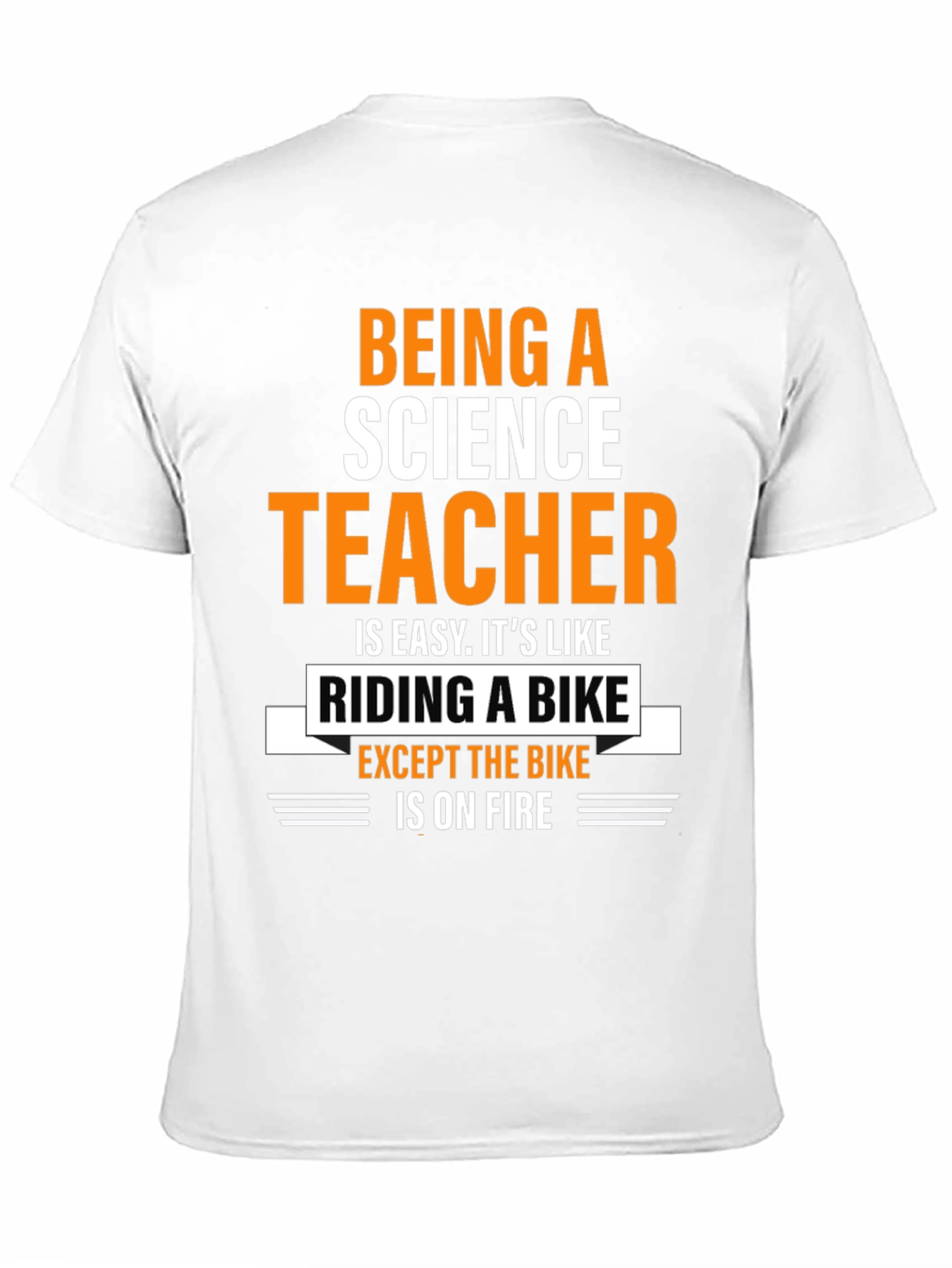Black Science Teacher T-Shirt: Riding a Bike On Fire view 11