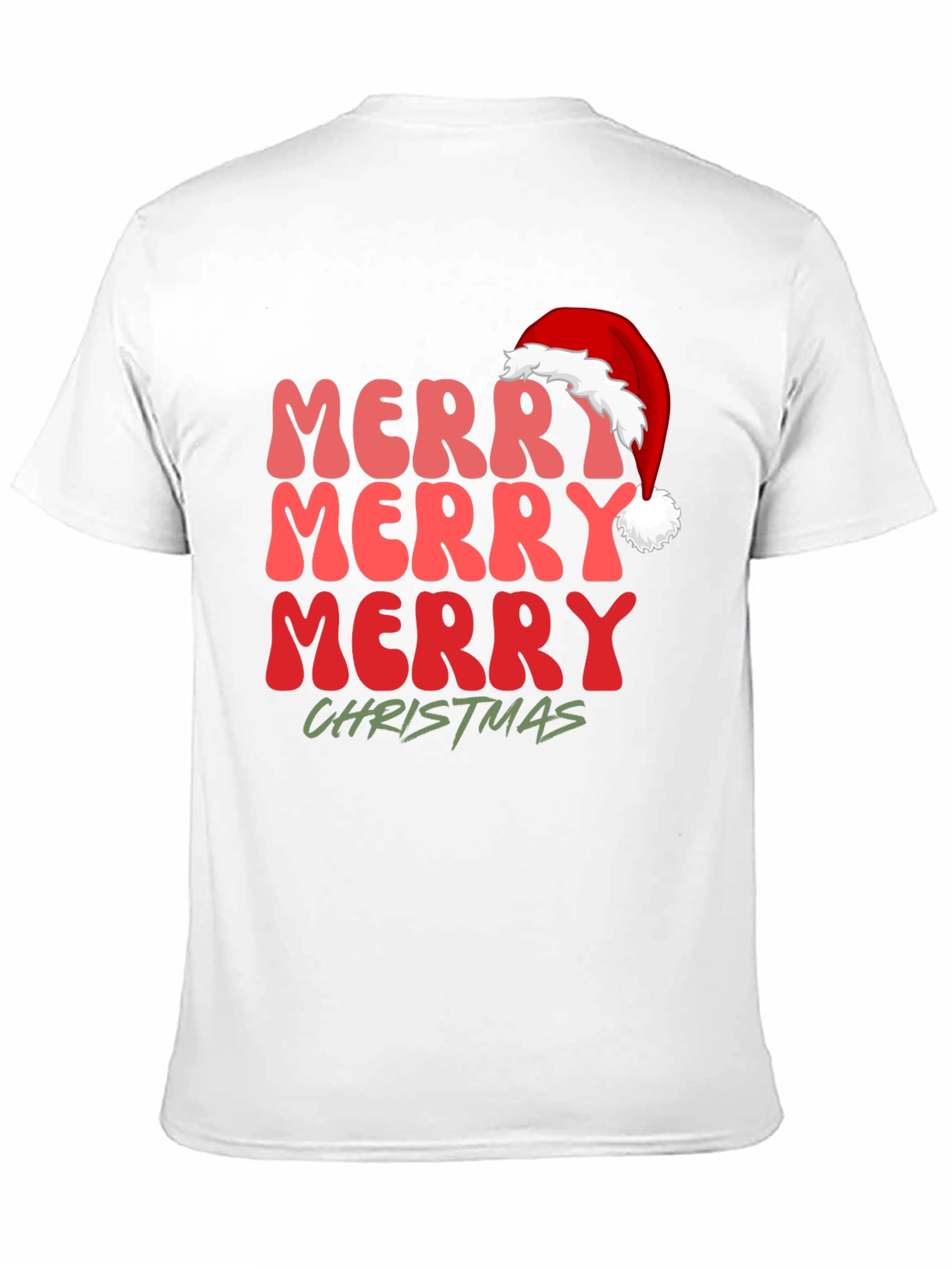 Black Merry Christmas Santa Hat Graphic Tee view 11