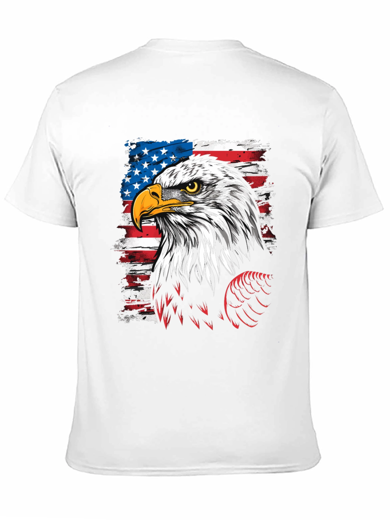 Black Patriotic Eagle USA Flag Men's T-Shirt view 11