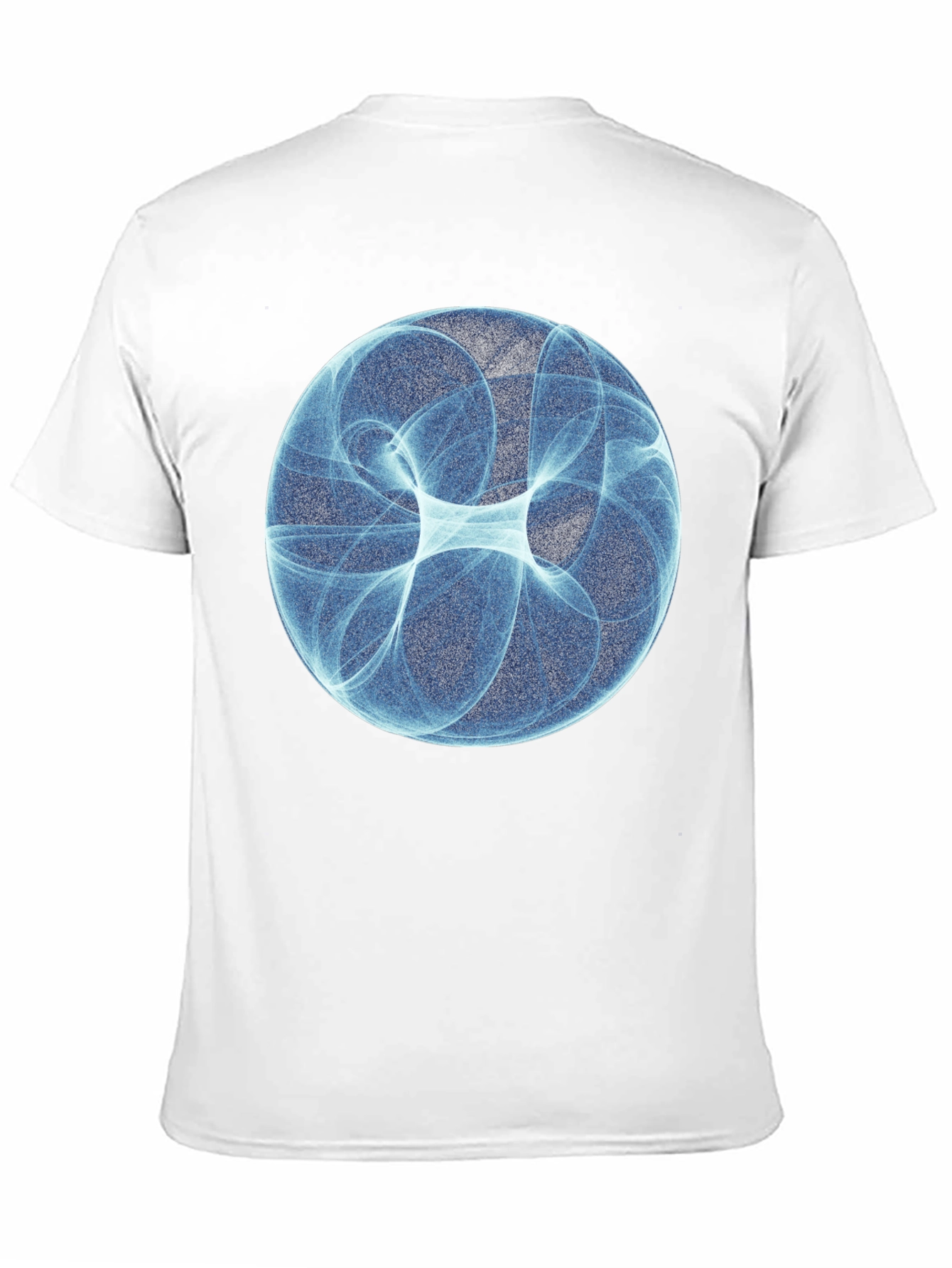 Black Abstract Blue Sphere Graphic T-Shirt - Modern Design view 11