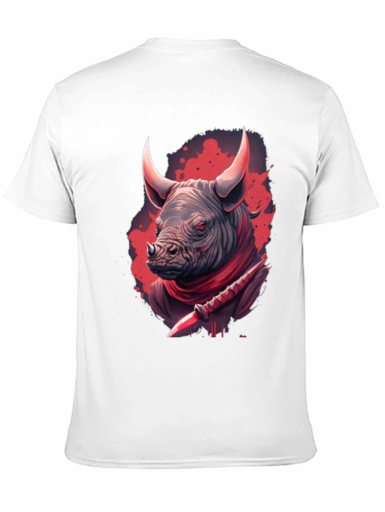 Black Rhinoceros Warrior Graphic Tee - Black view 11