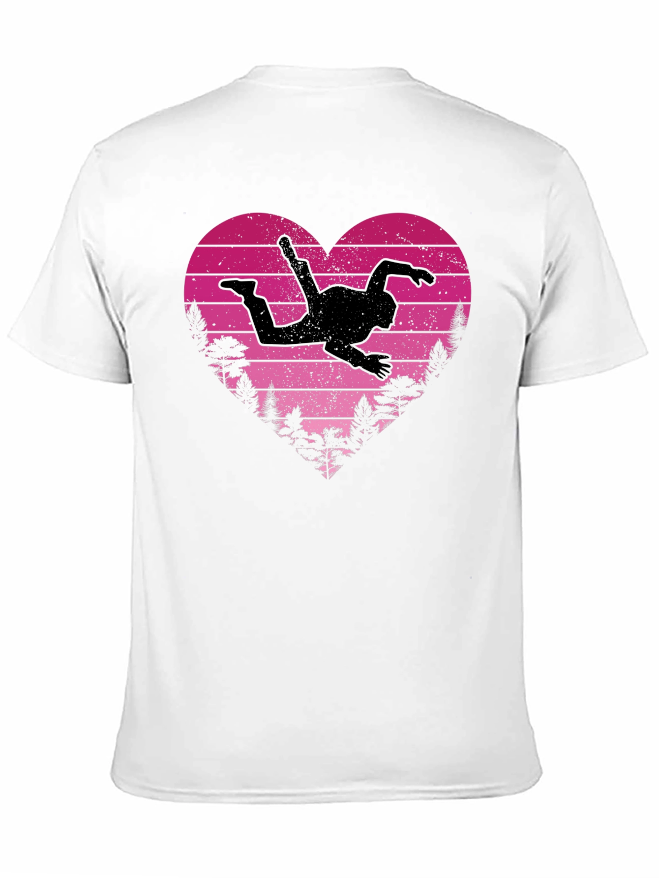 Black Skydiving Heart Graphic Tee view 11