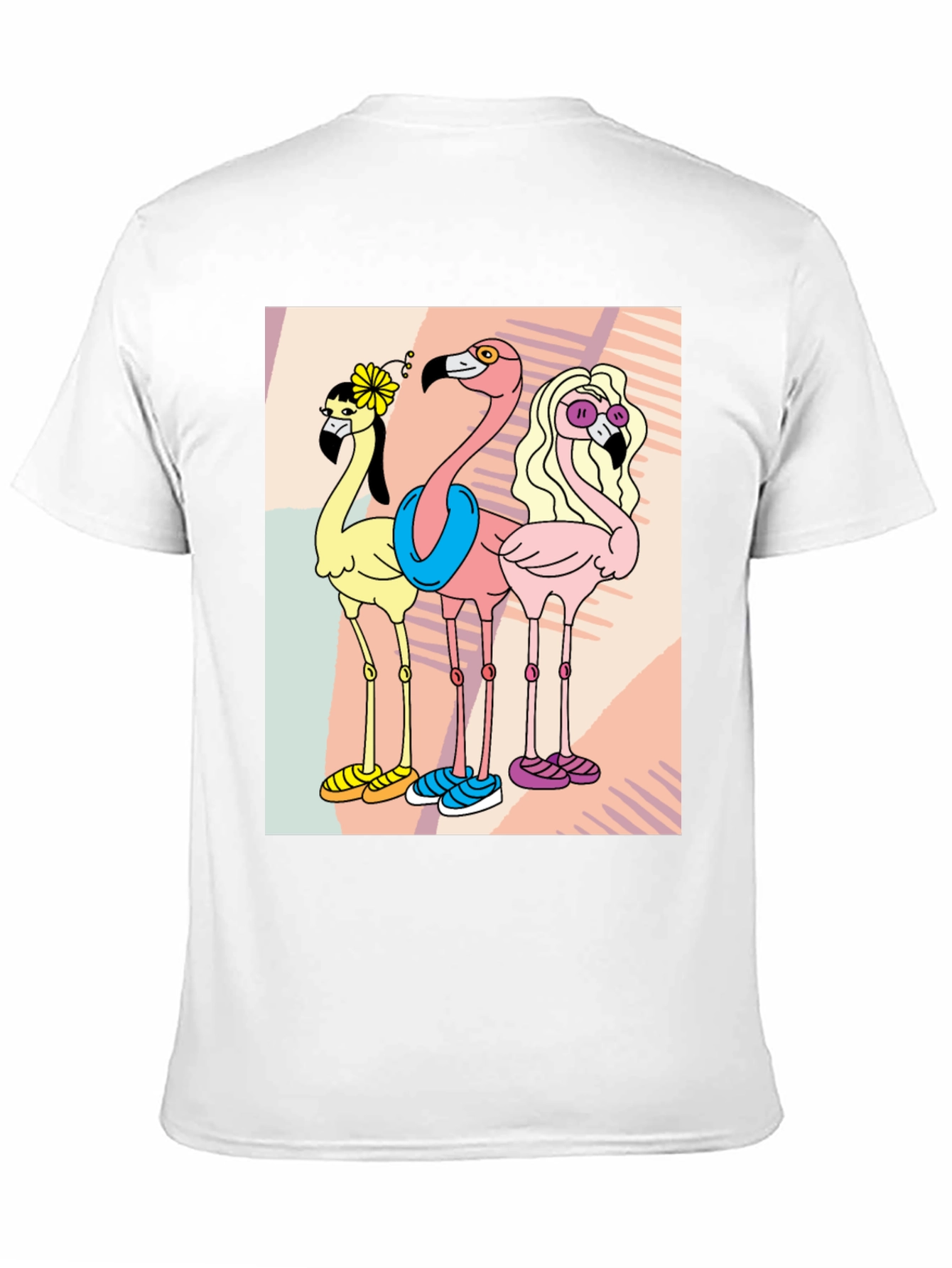 Black Funky Flamingo Tee - Quirky Cartoon T-Shirt view 11