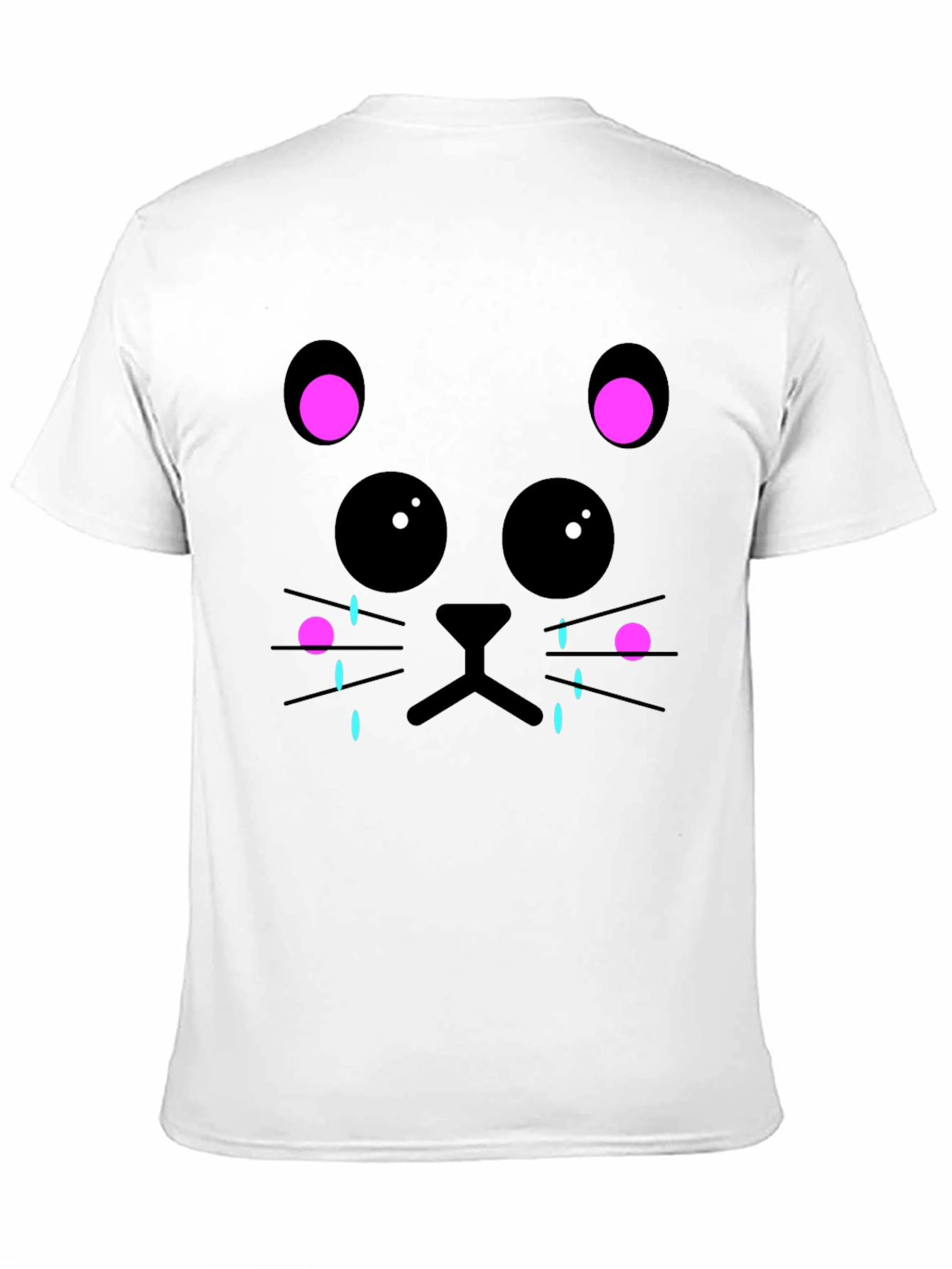 Black Crying Cat Graphic Tee - Unisex Black T-Shirt view 11