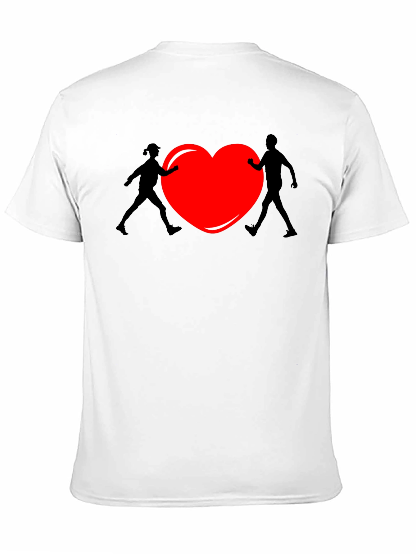 Black Heart Couple Graphic Tee - Unisex Black T-Shirt view 11