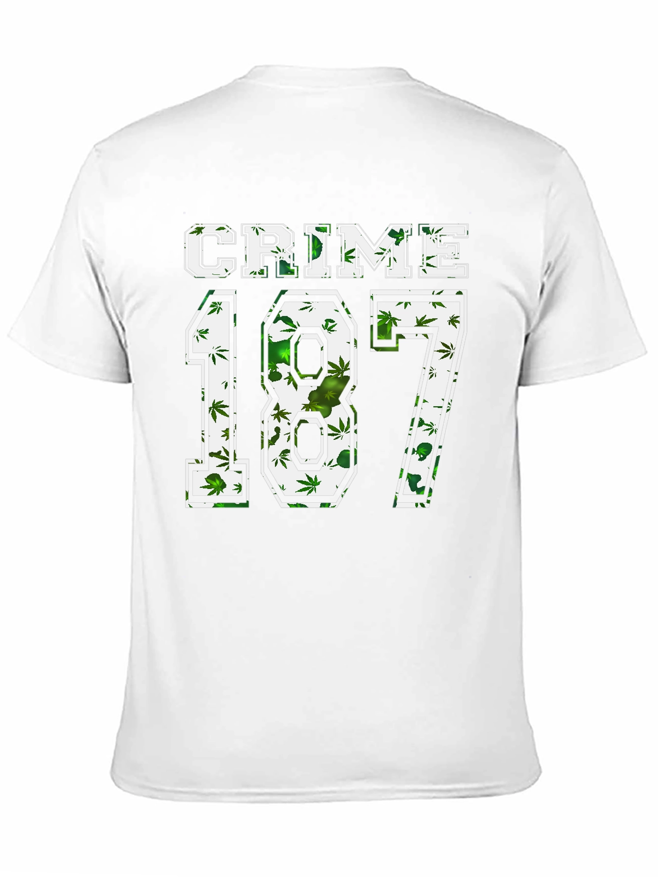 Black Crime 187 Weed Print Graphic T-Shirt view 11