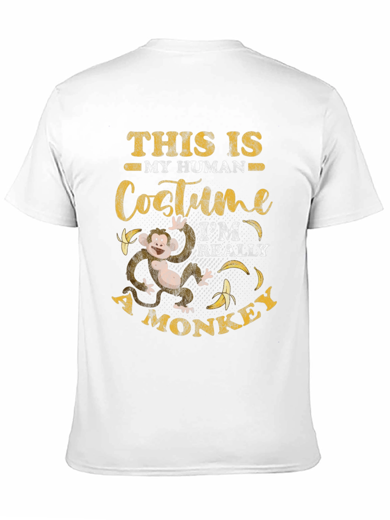 Black Funny Monkey Human Costume T-Shirt view 11